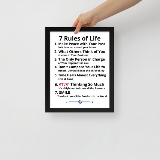 Framed Rules of Life Poster