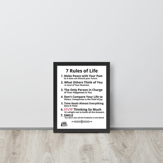 Framed Rules of Life Poster