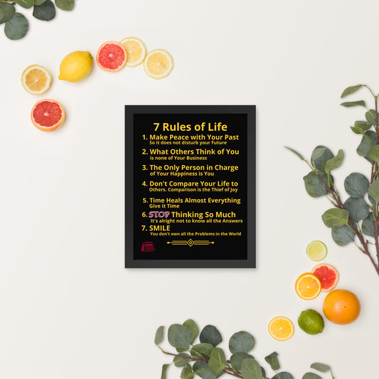 Framed Rules of Life Poster