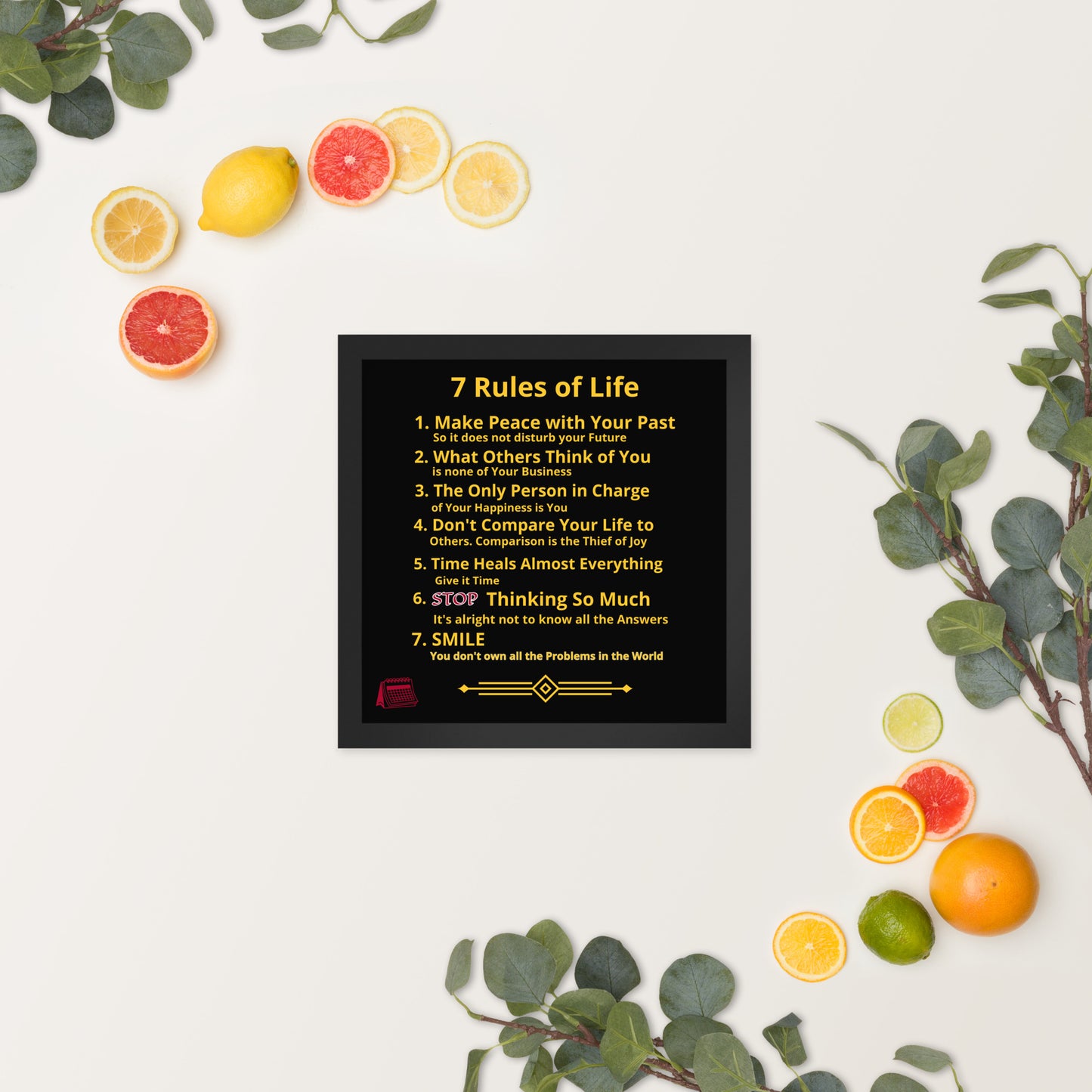 Framed Rules of Life Poster