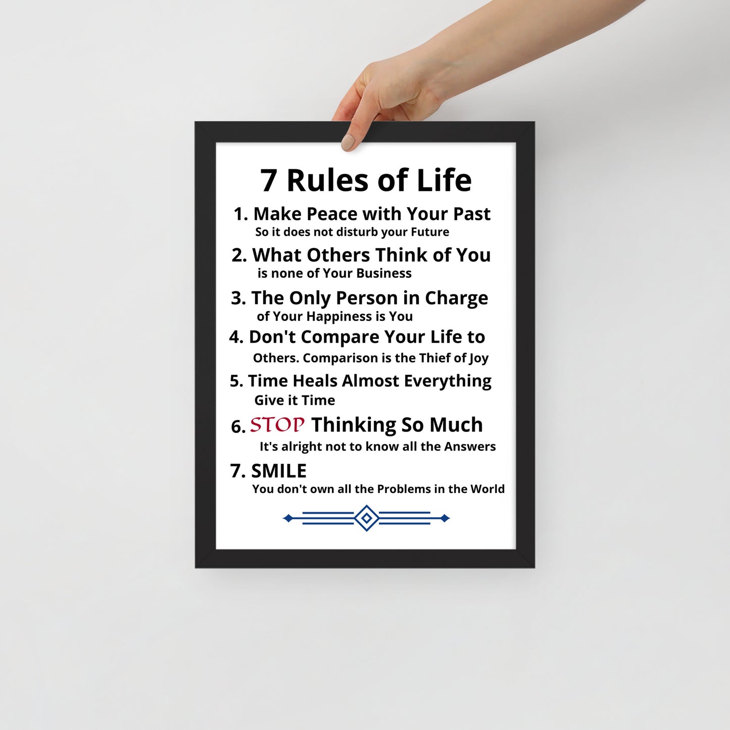Framed Rules of Life Poster