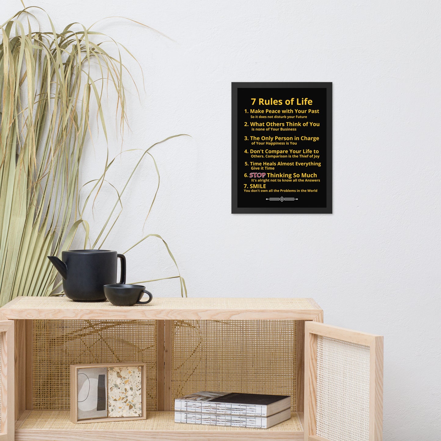 Framed Rules of Life Poster