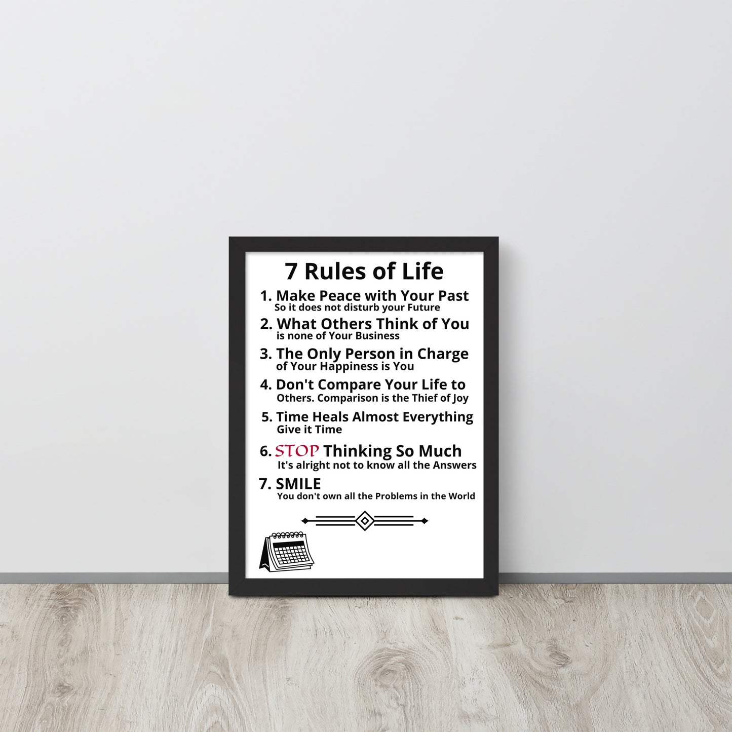 Framed Rules of Life Poster