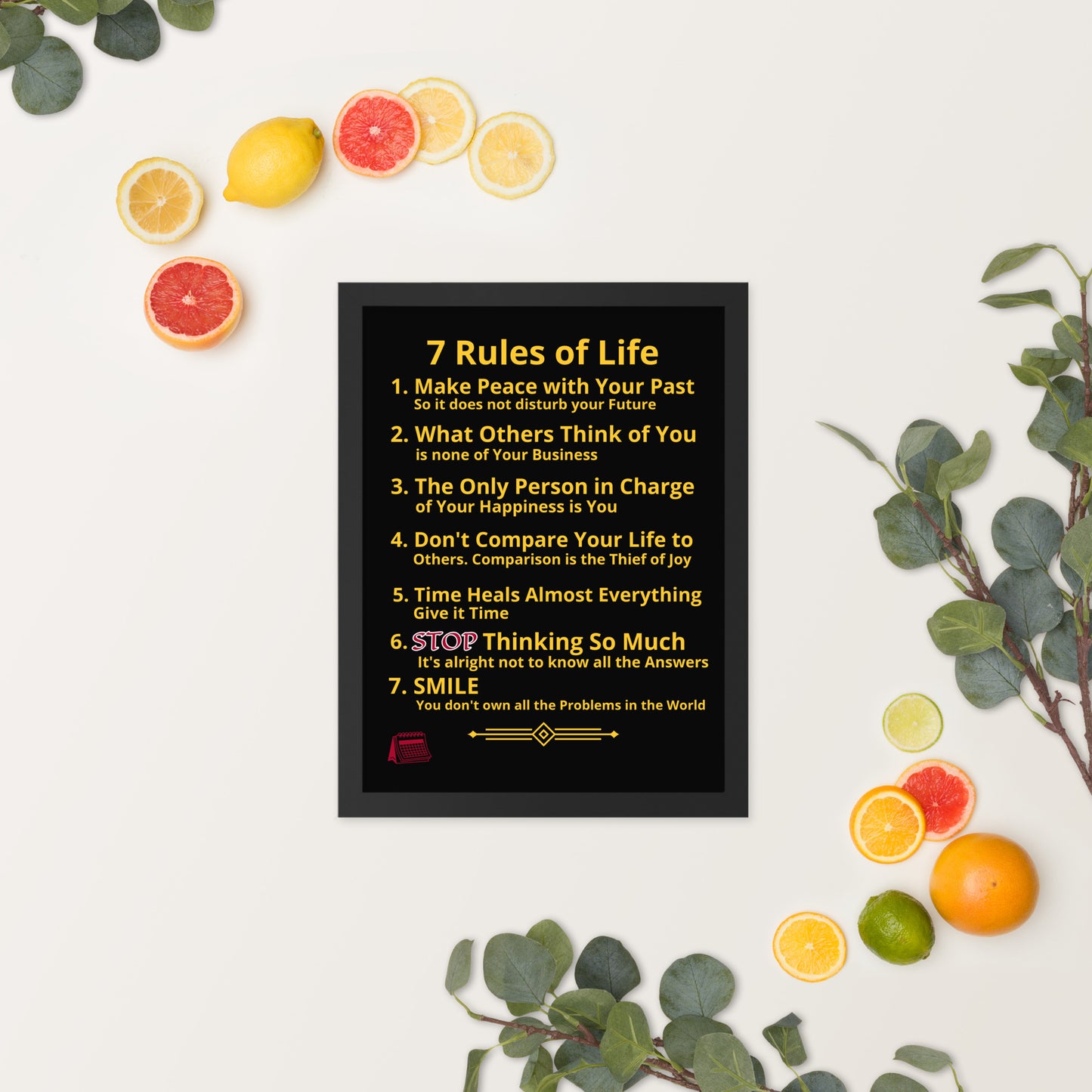 Framed Rules of Life Poster