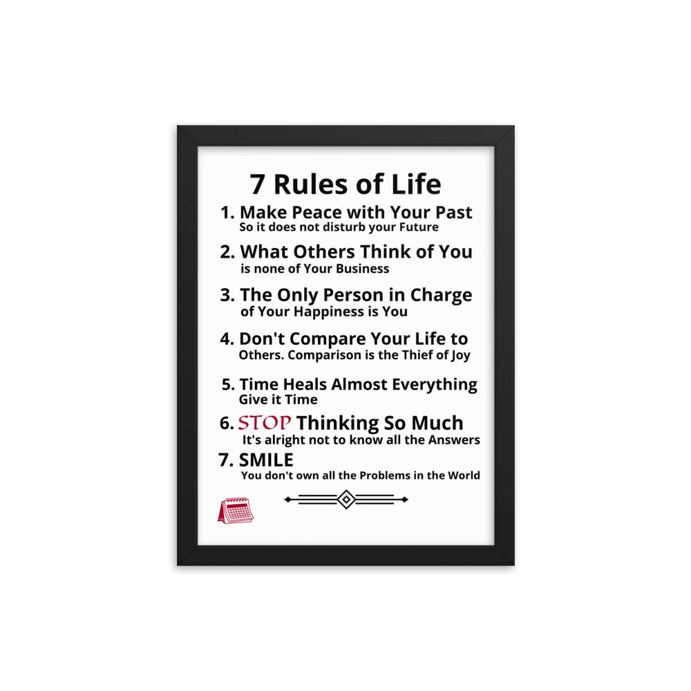 Framed Rules of Life Poster