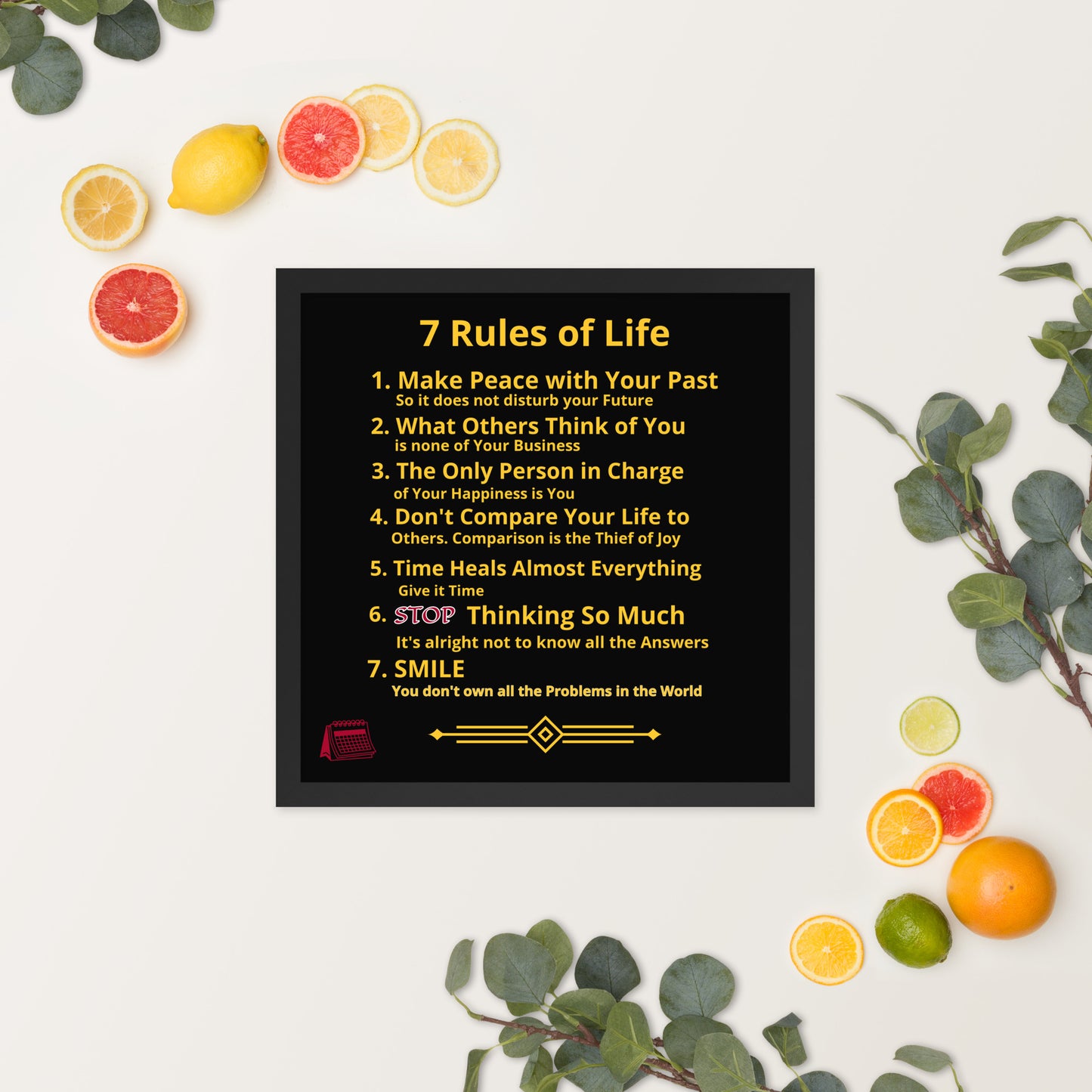 Framed Rules of Life Poster