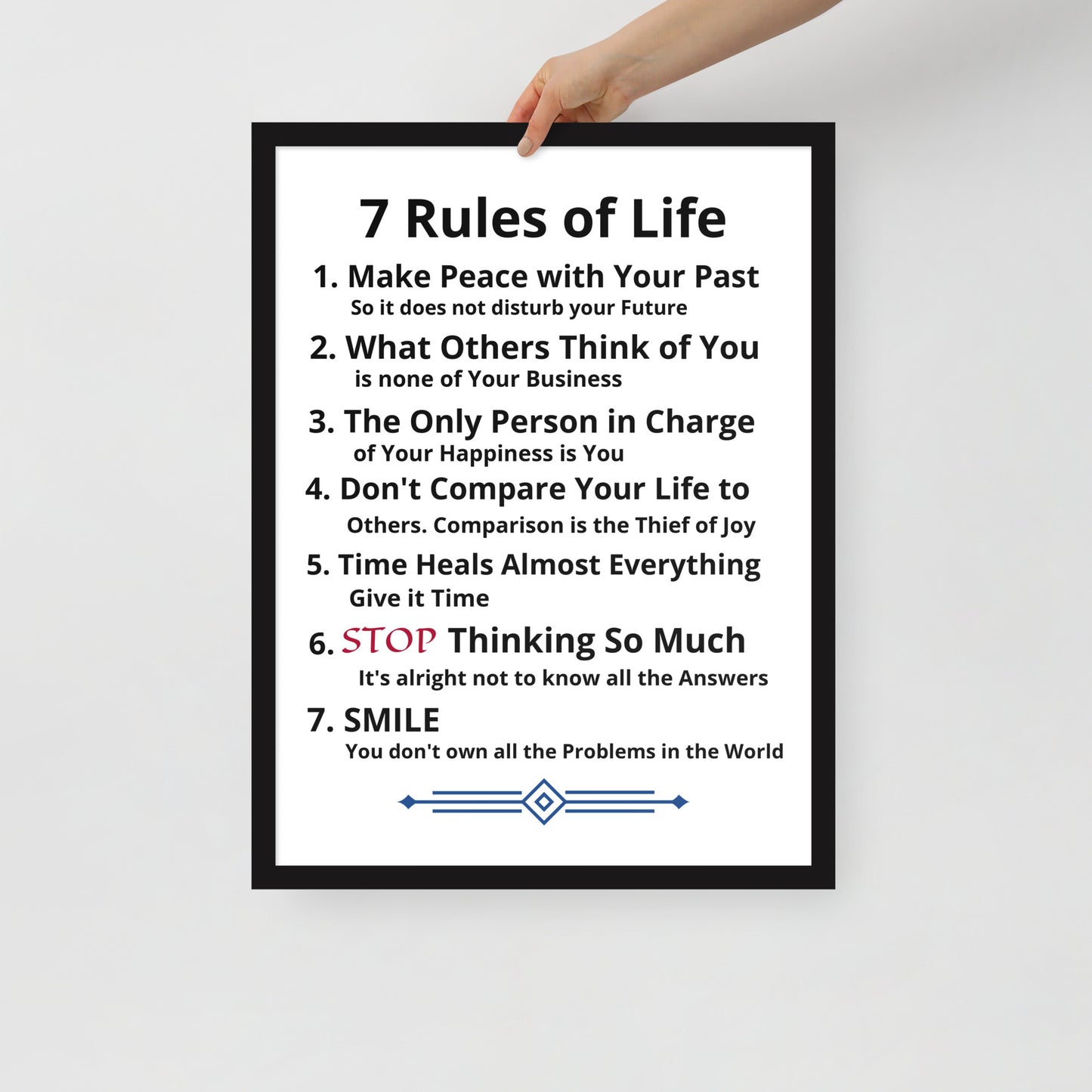 Framed Rules of Life Poster