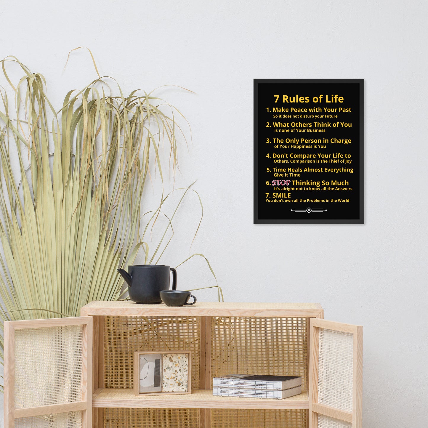 Framed Rules of Life Poster
