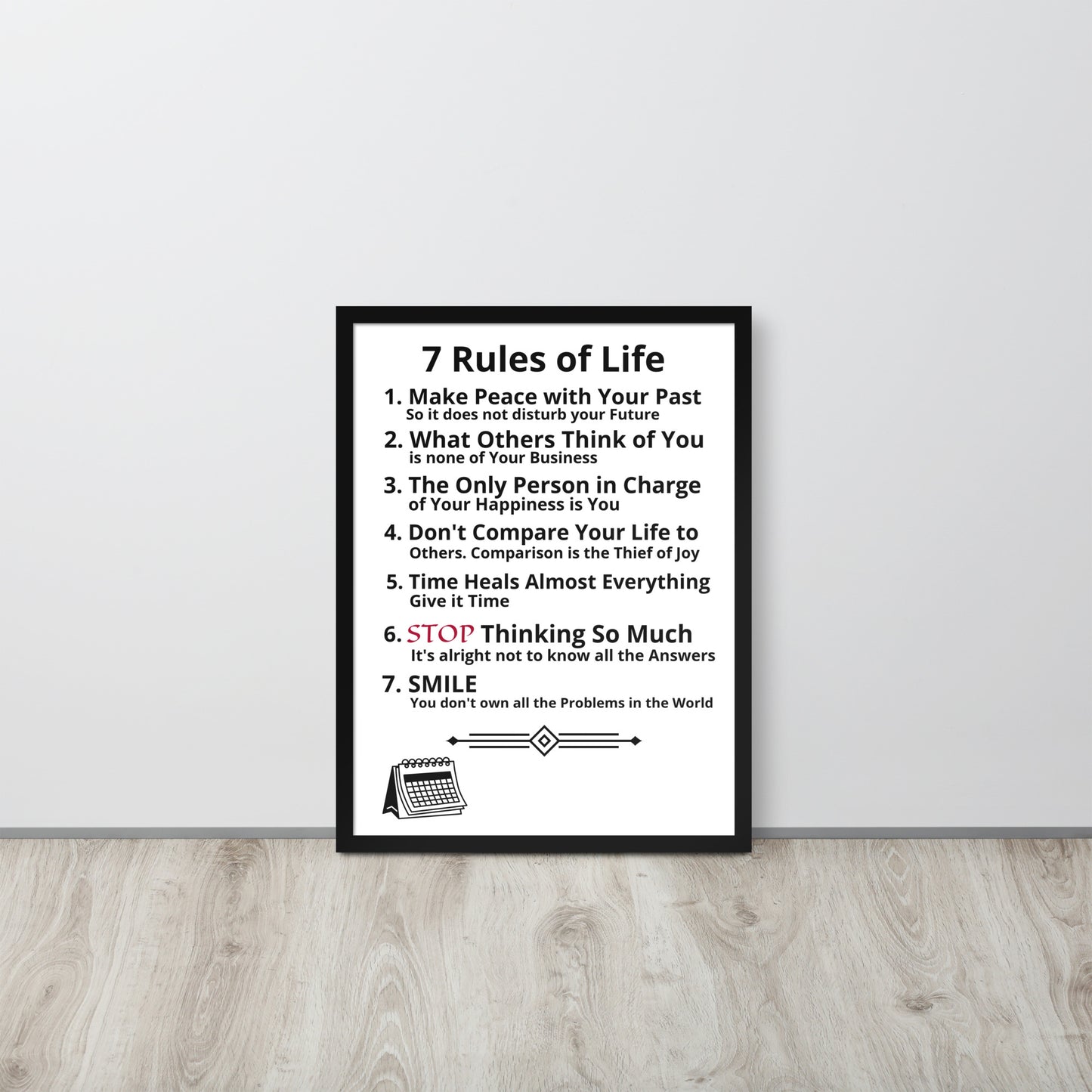 Framed Rules of Life Poster