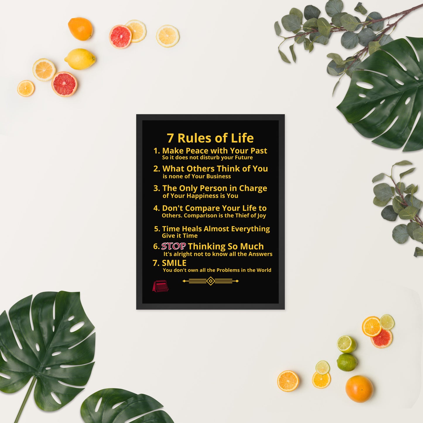 Framed Rules of Life Poster