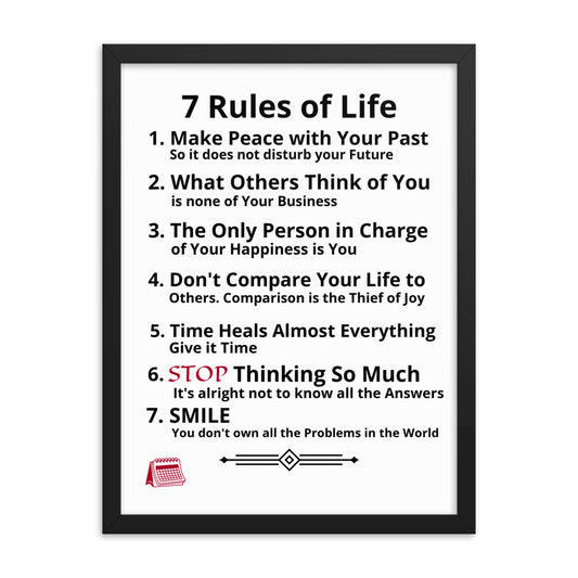 Framed Rules of Life Poster