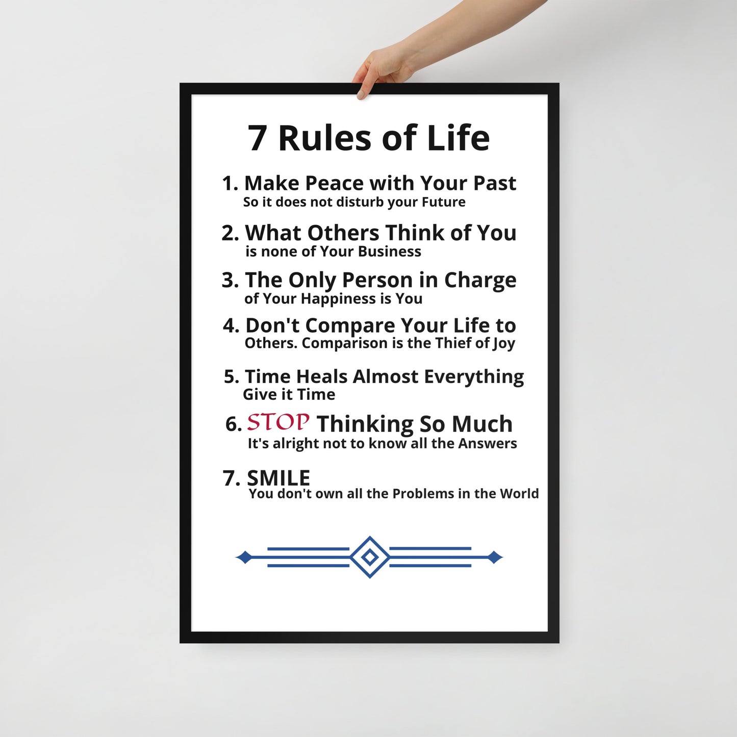 Framed Rules of Life Poster