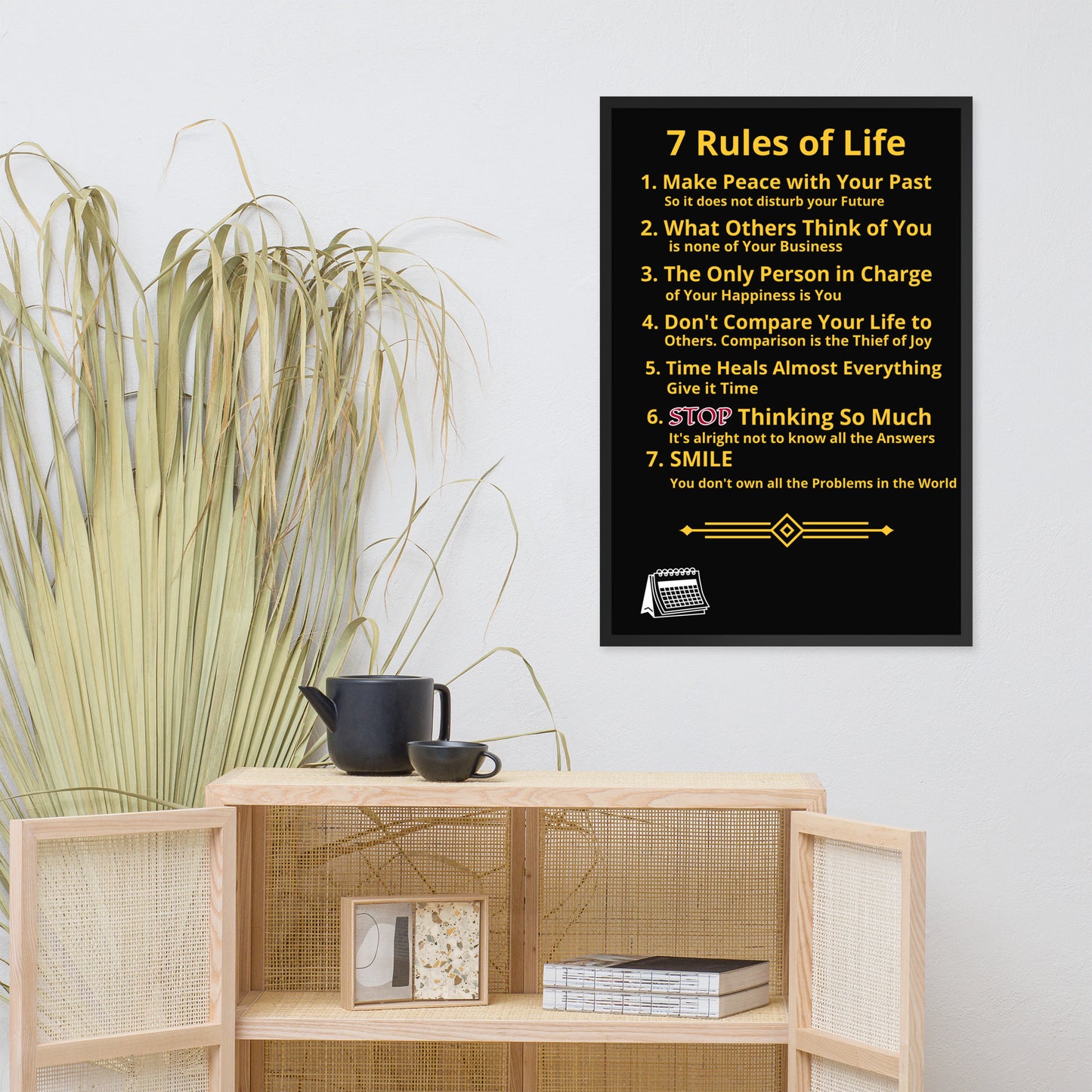 Framed Rules of Life Poster
