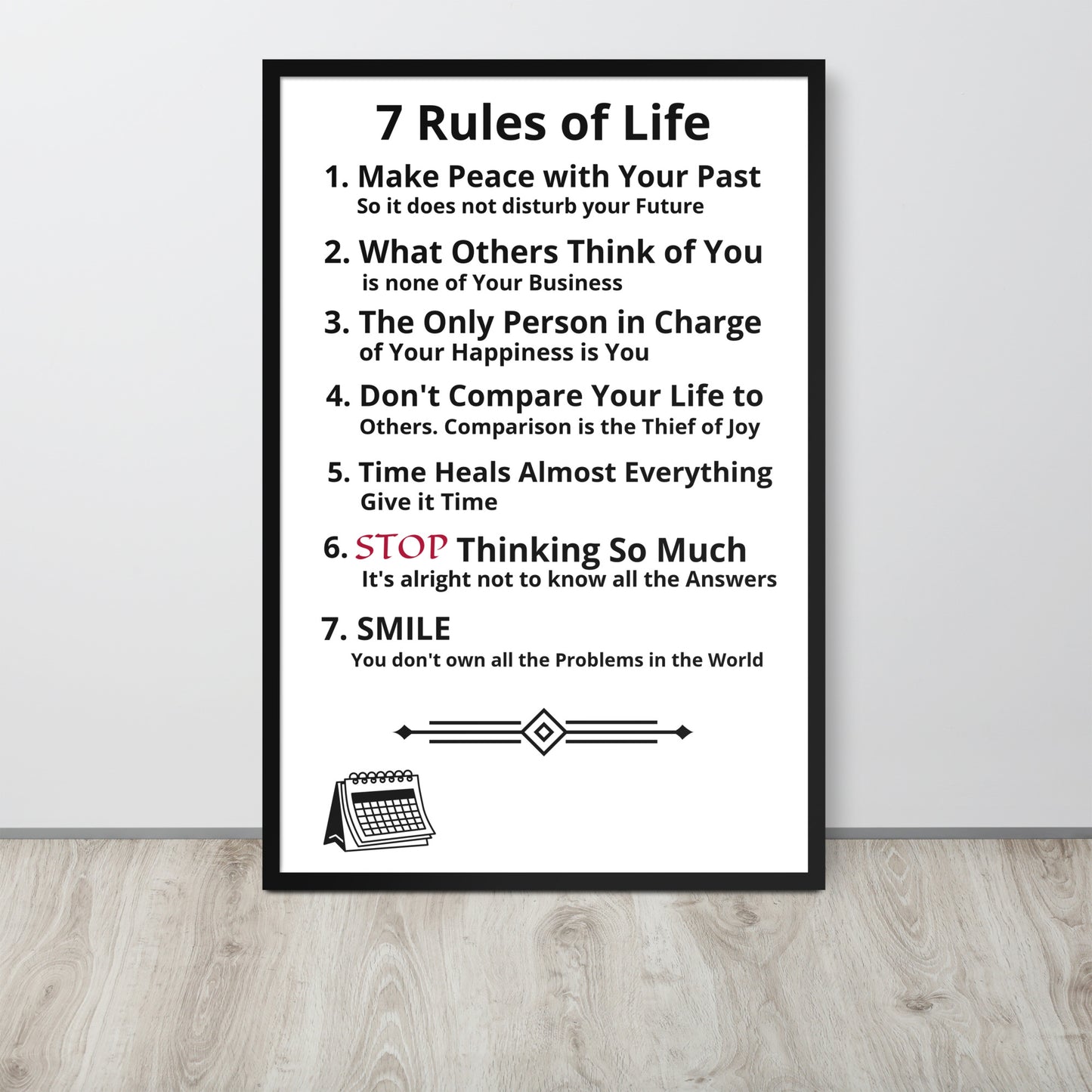 Framed Rules of Life Poster