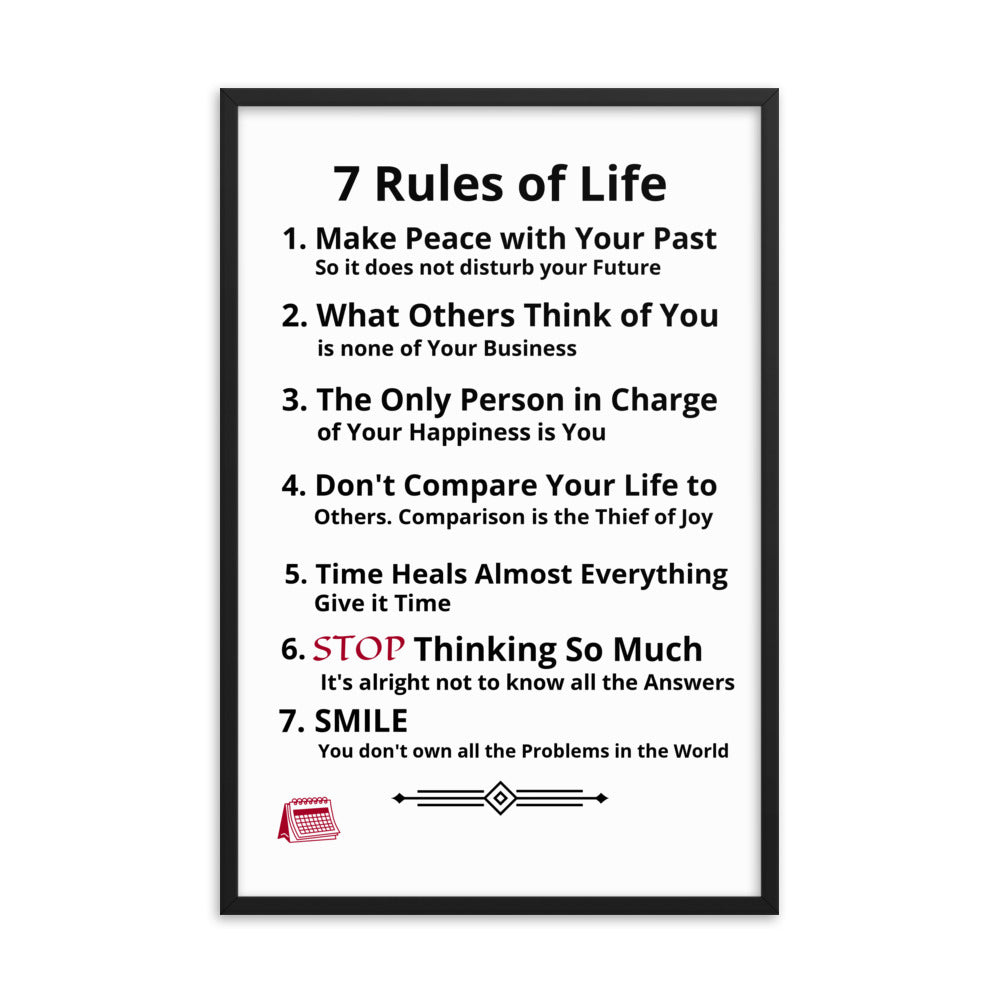 Framed Rules of Life Poster