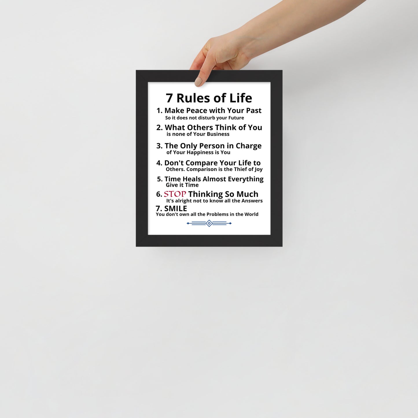 Framed Rules of Life Poster