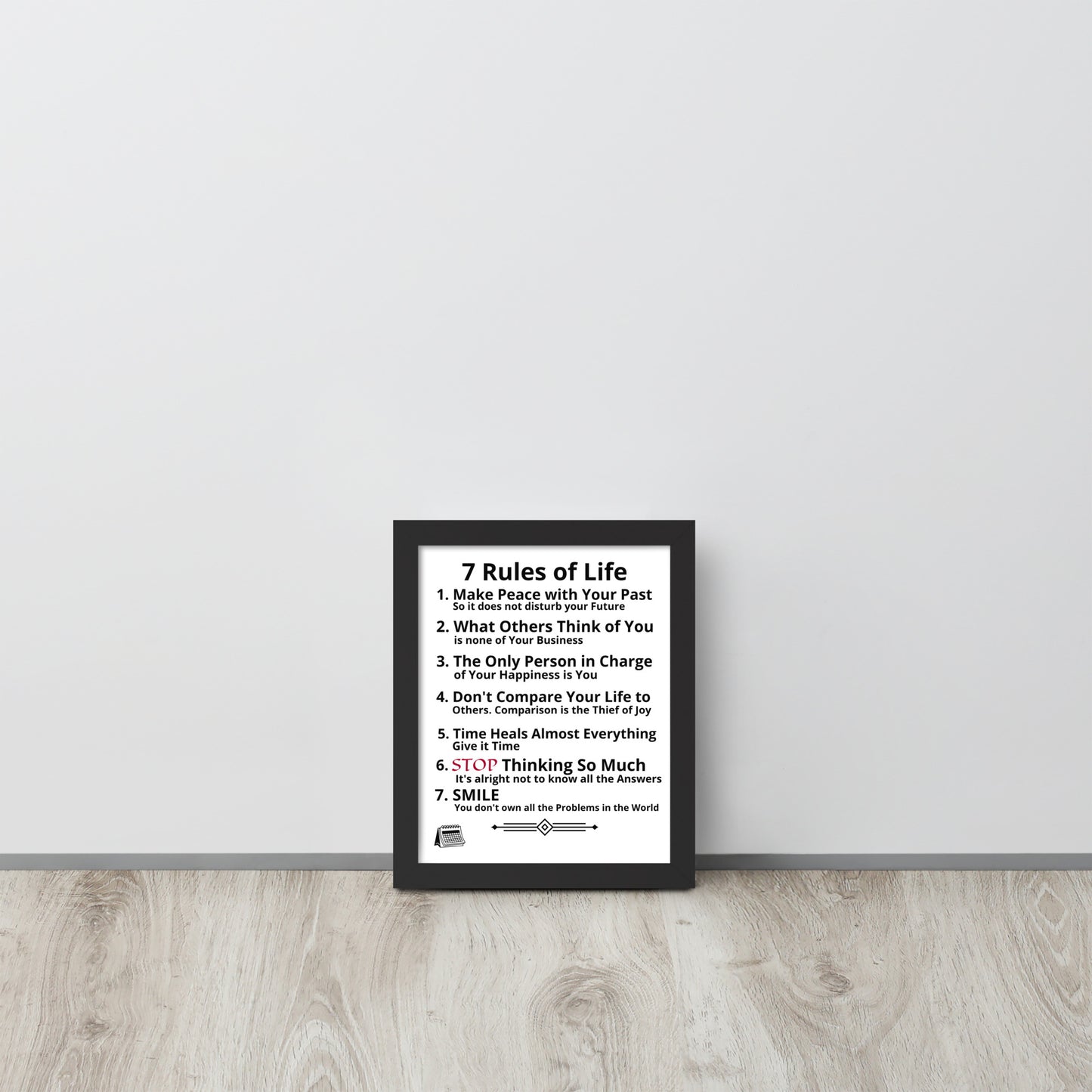 Framed Rules of Life Poster