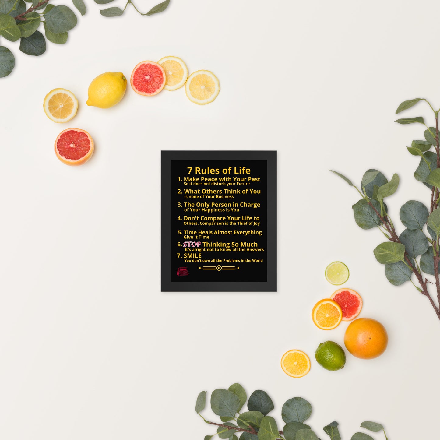 Framed Rules of Life Poster
