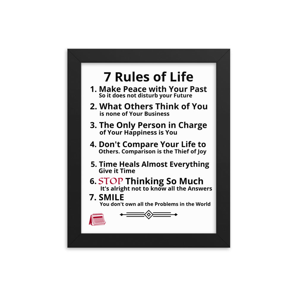 Framed Rules of Life Poster