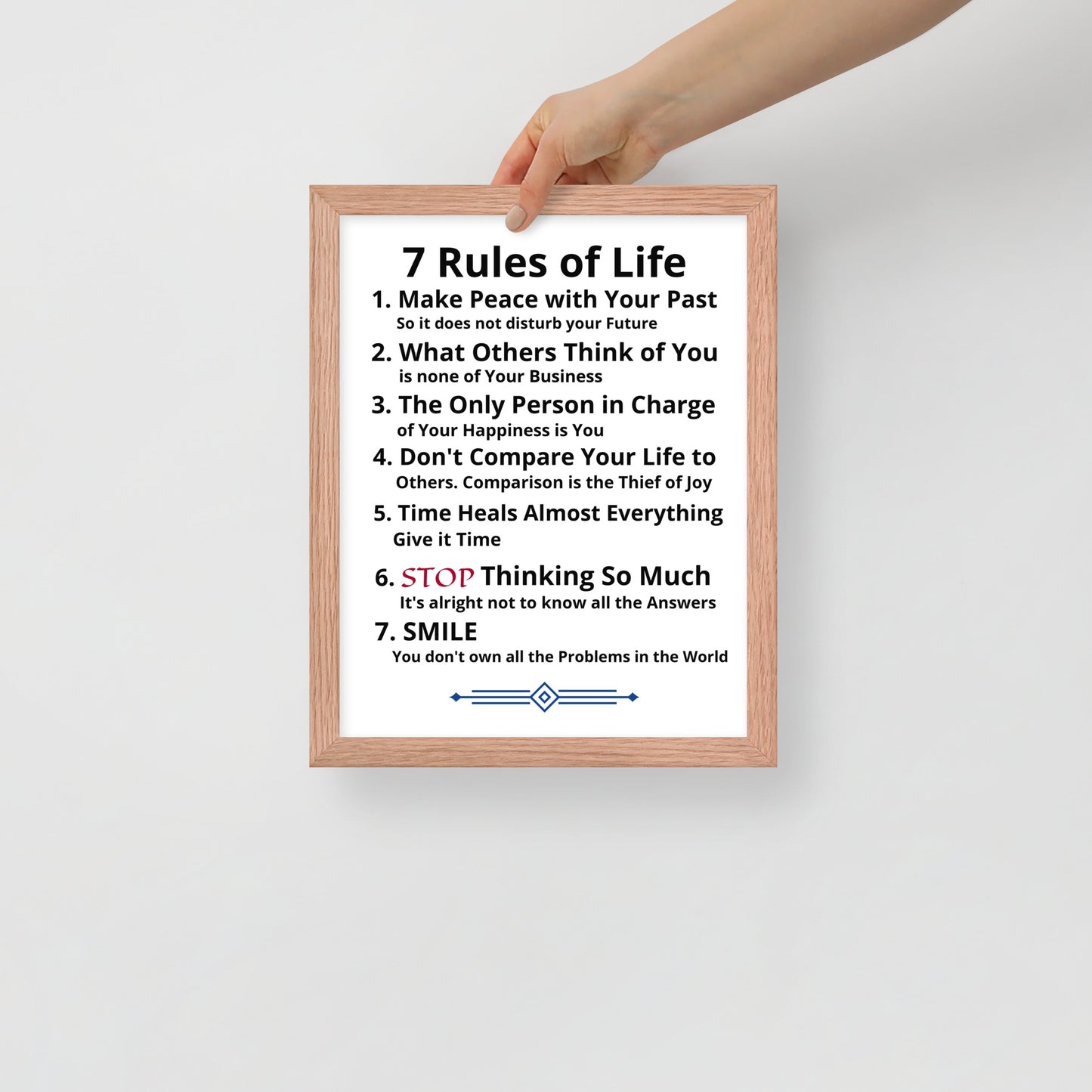 Framed Rules of Life Poster