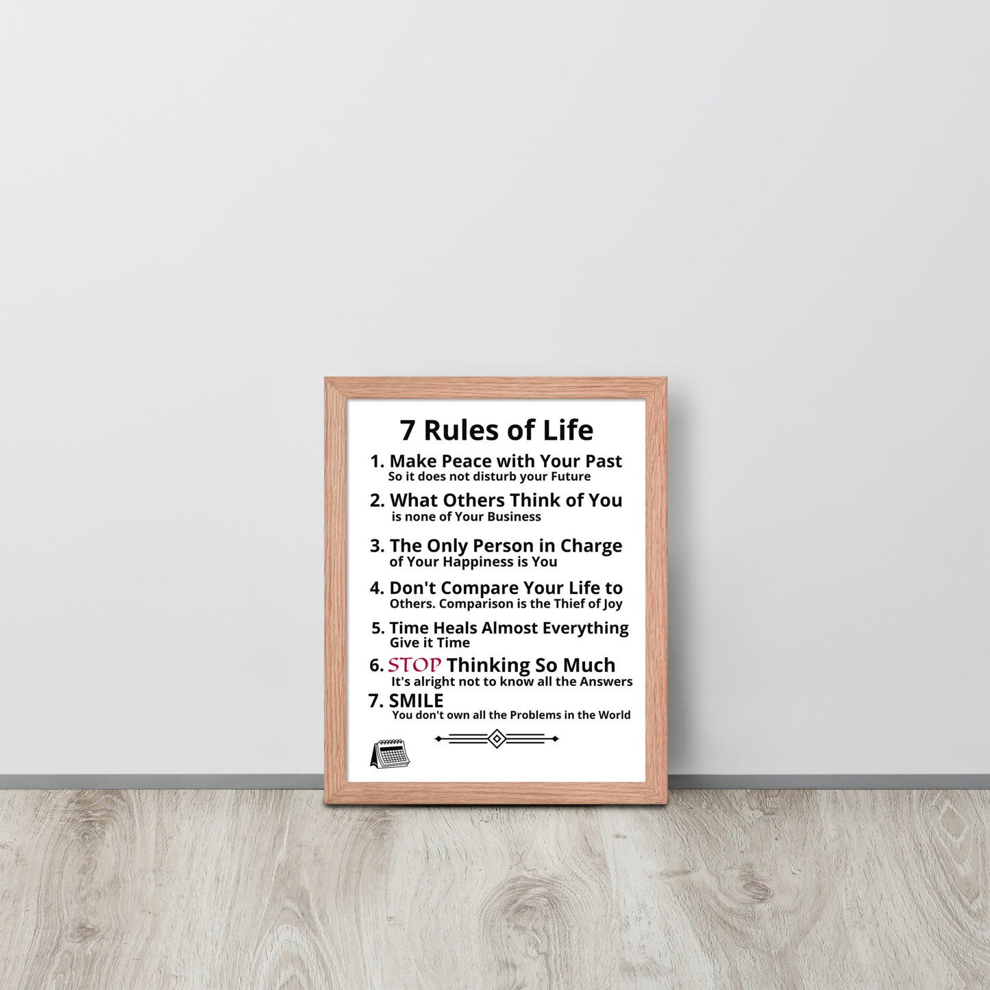 Framed Rules of Life Poster