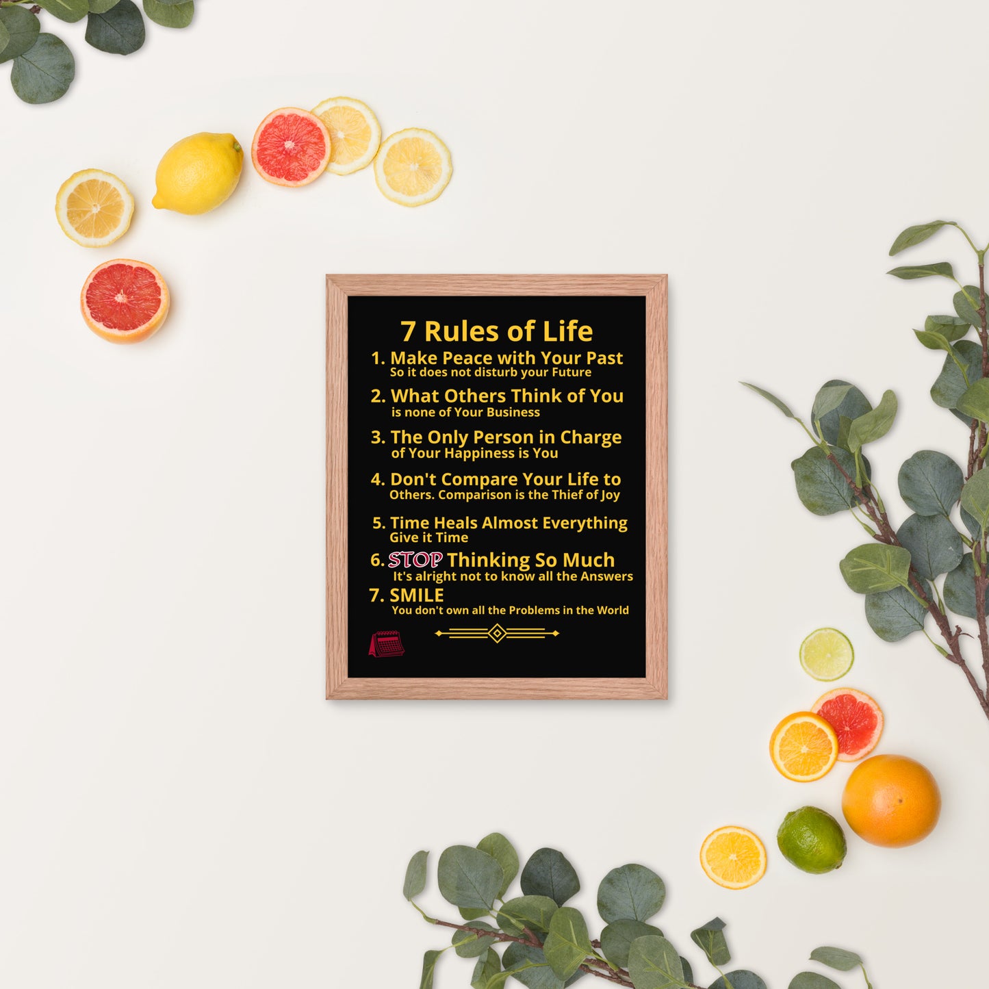 Framed Rules of Life Poster