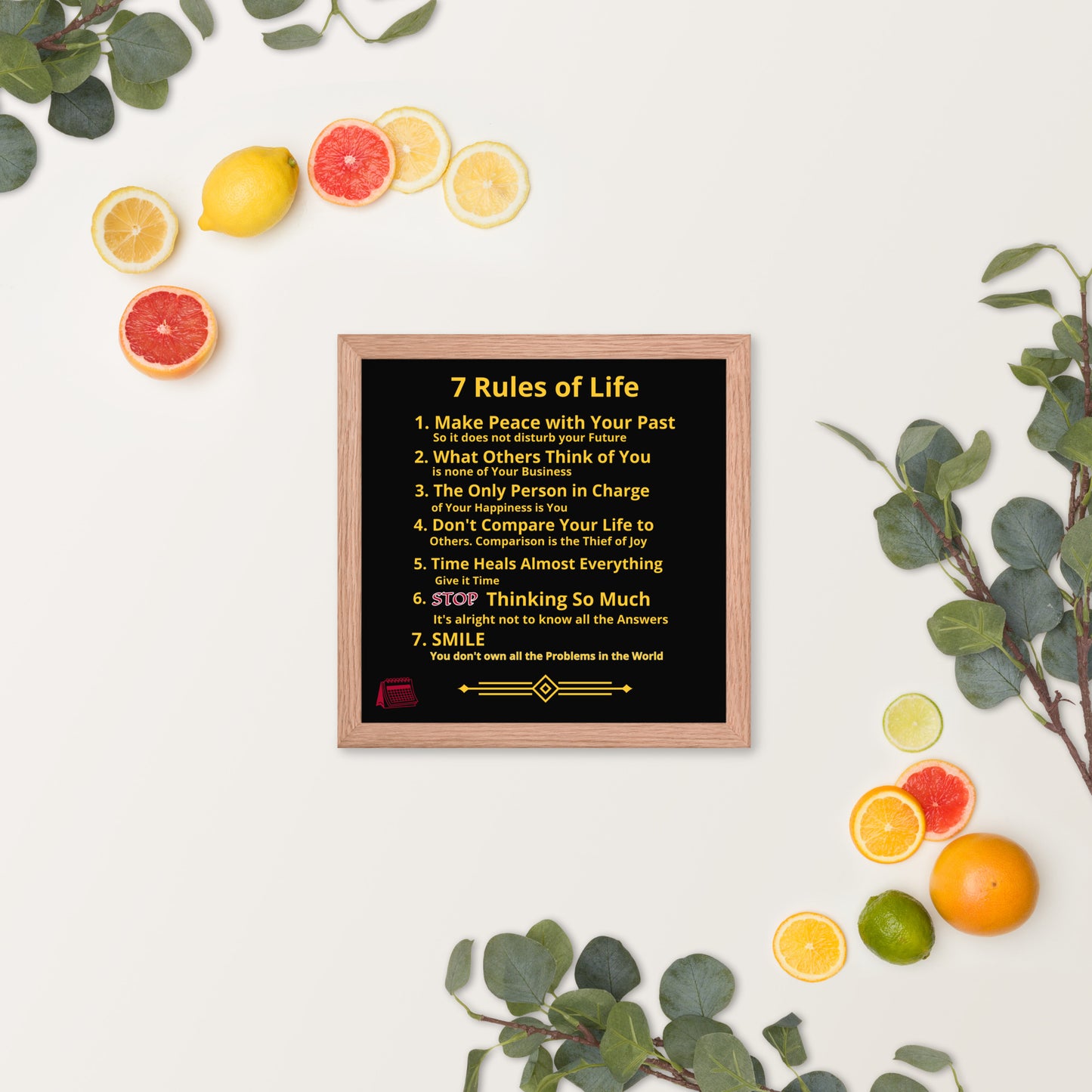 Framed Rules of Life Poster