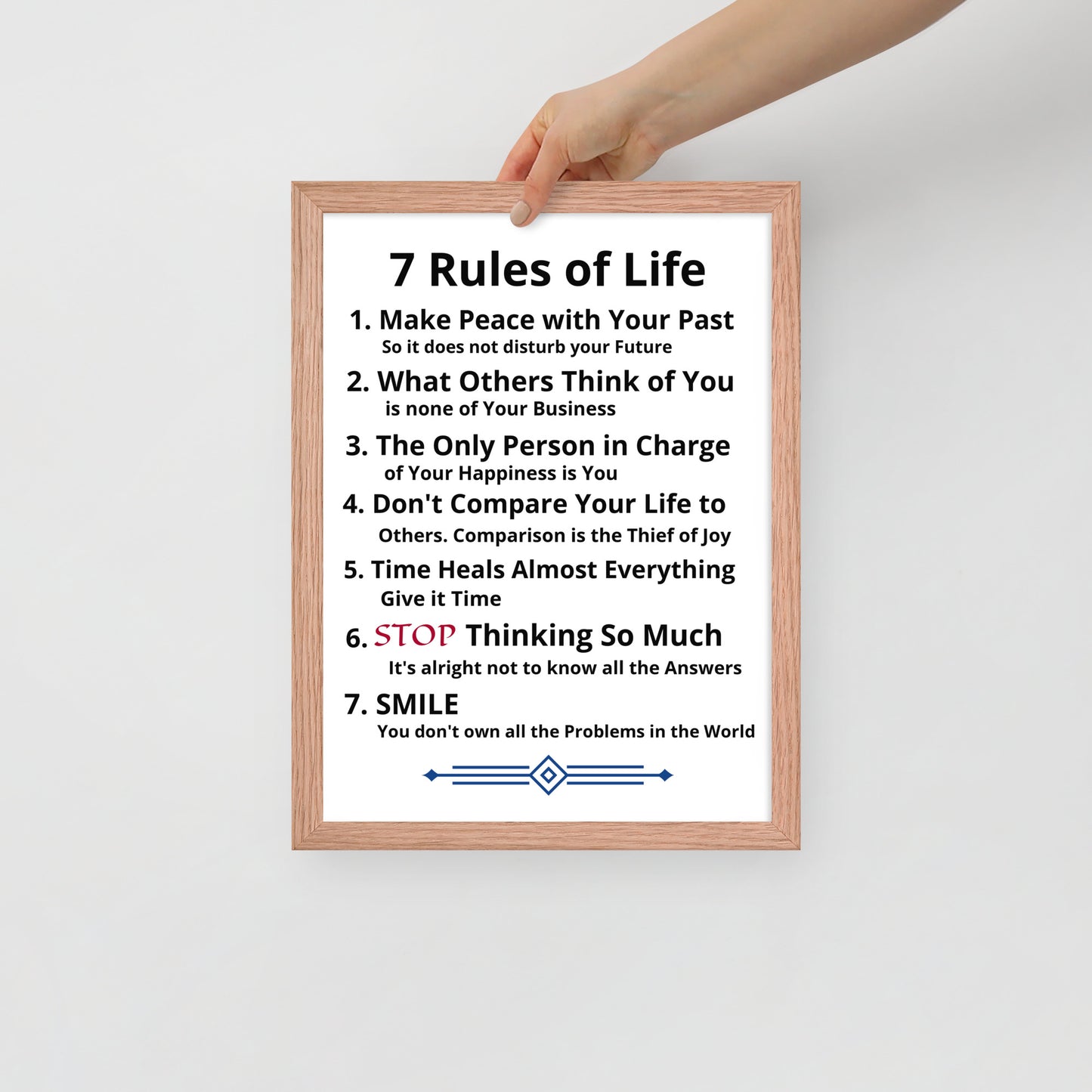 Framed Rules of Life Poster