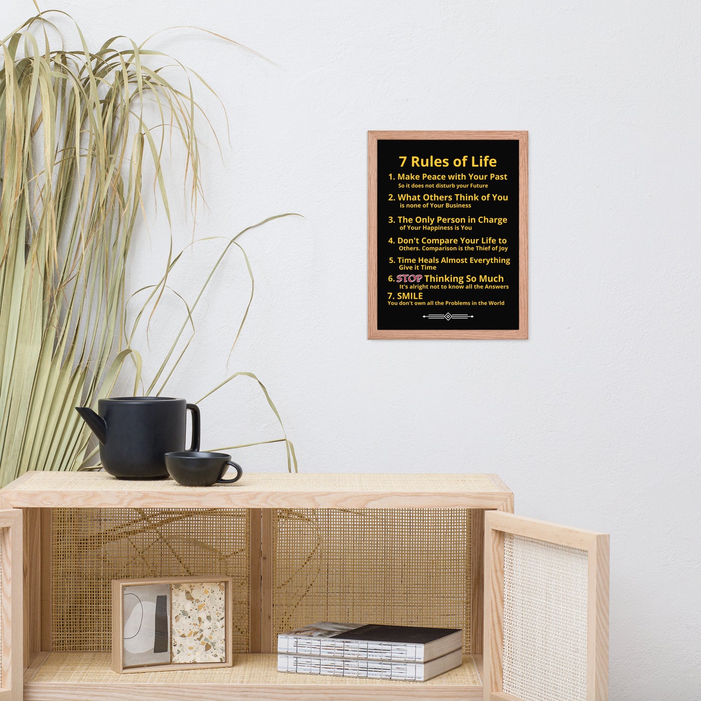 Framed Rules of Life Poster