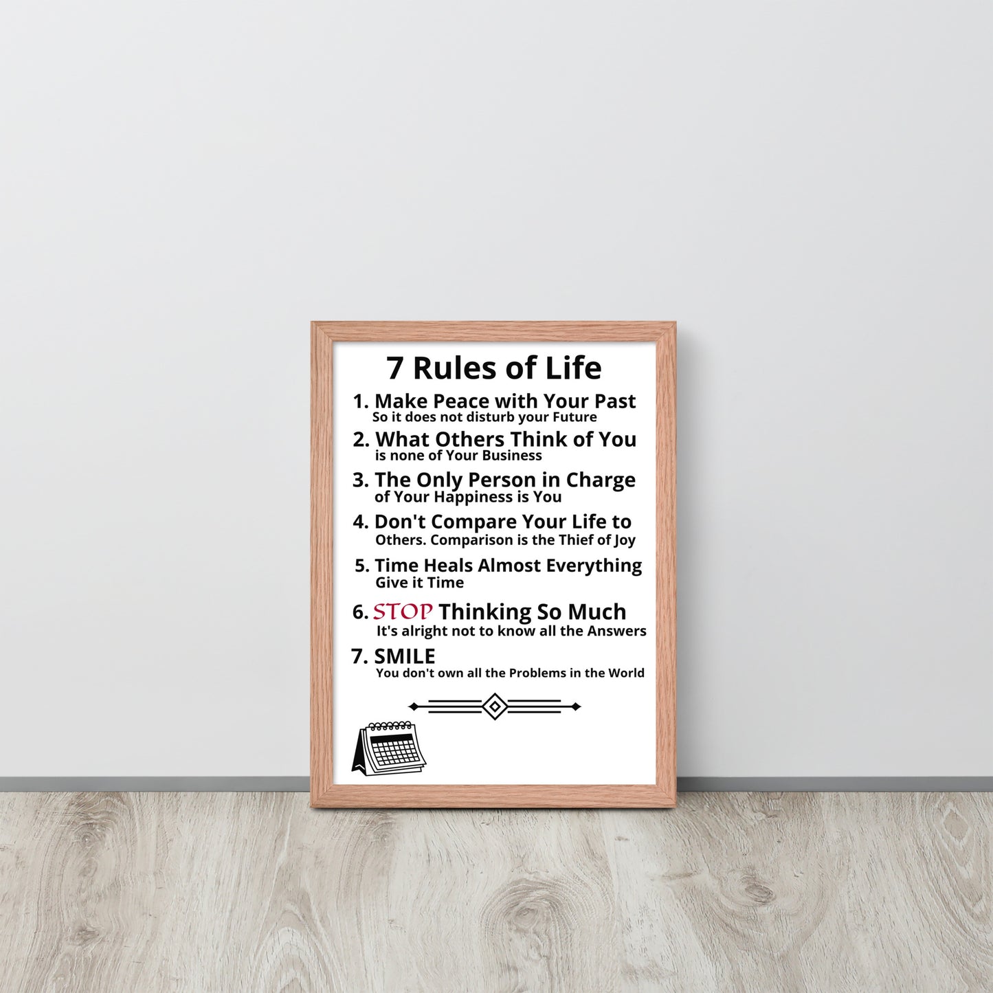 Framed Rules of Life Poster