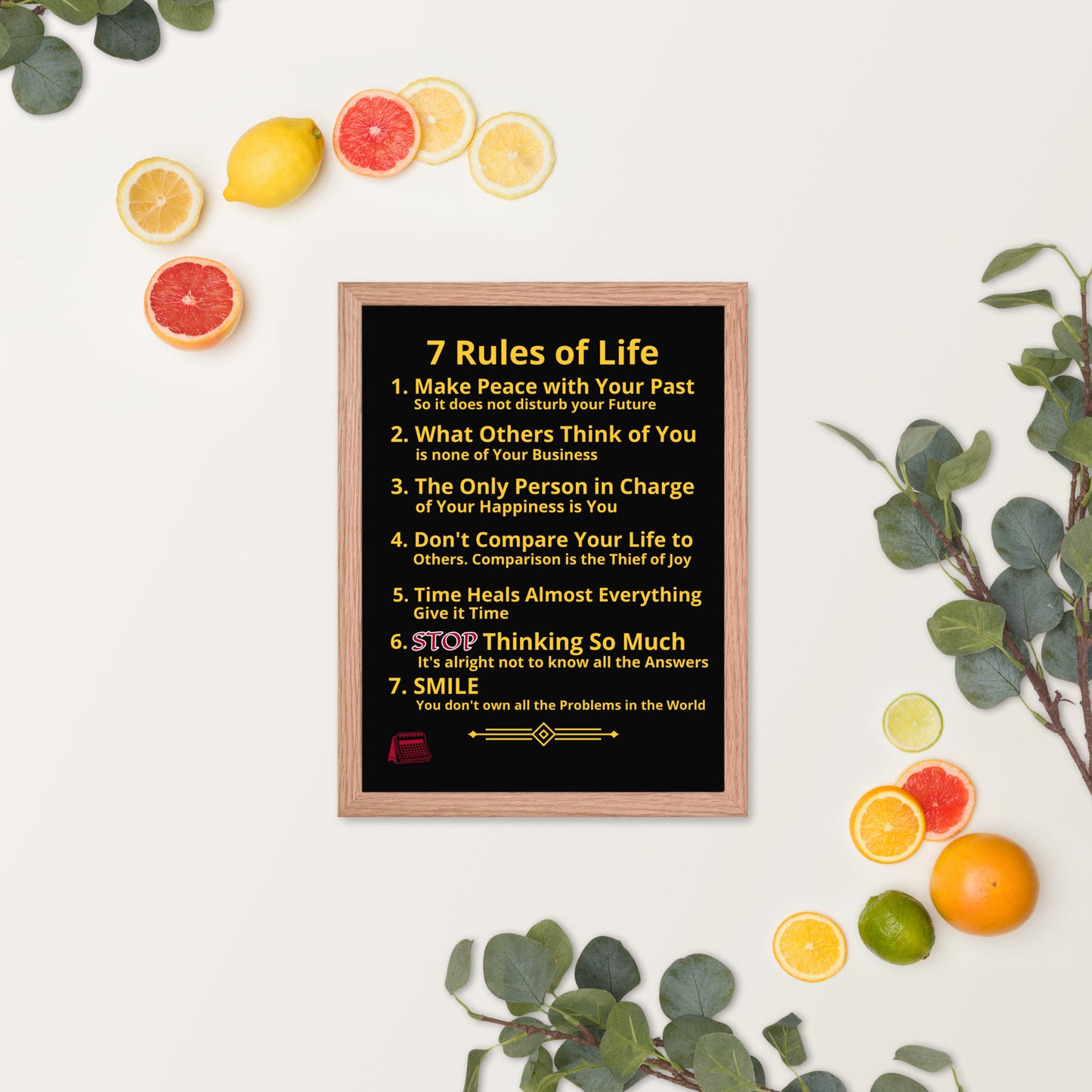 Framed Rules of Life Poster