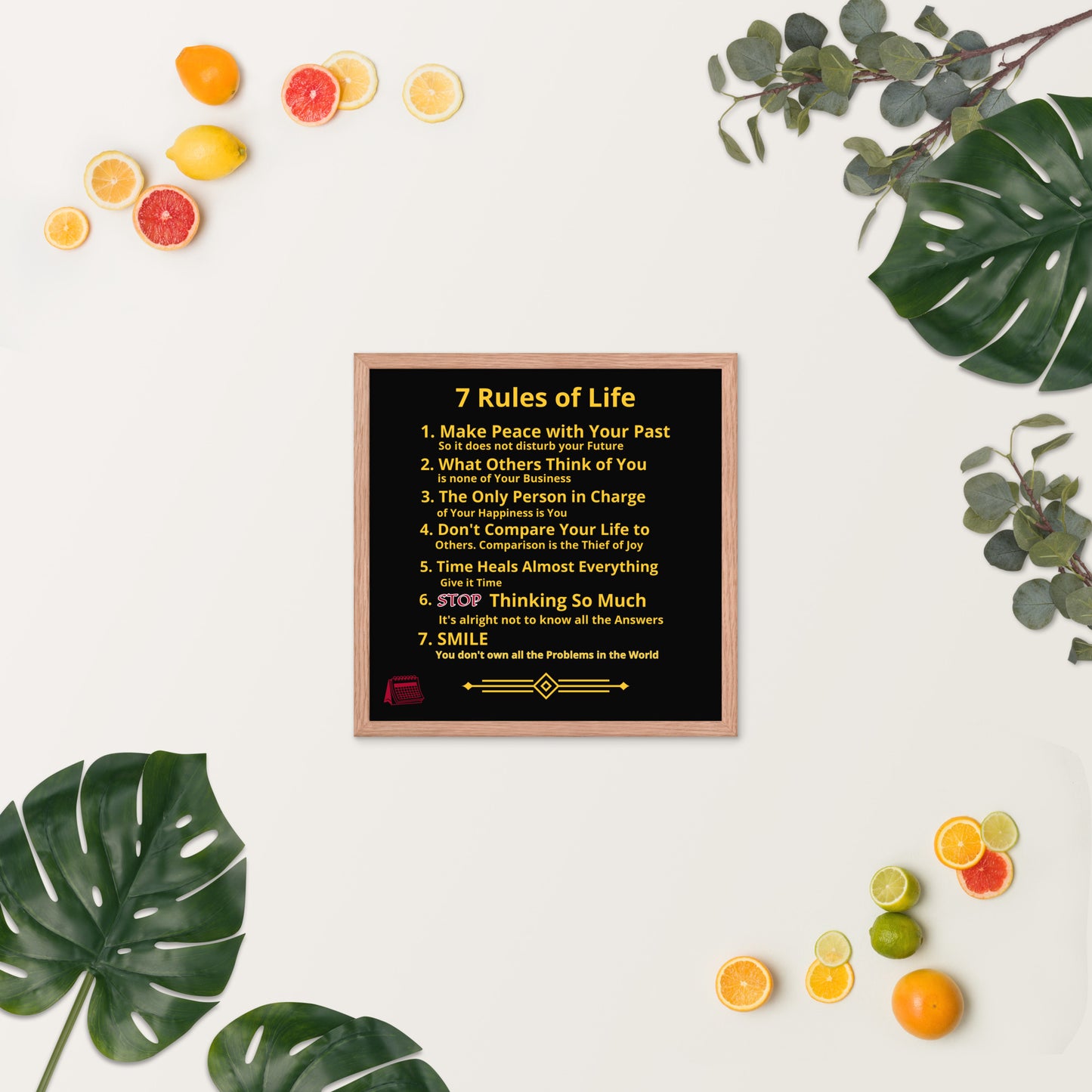 Framed Rules of Life Poster