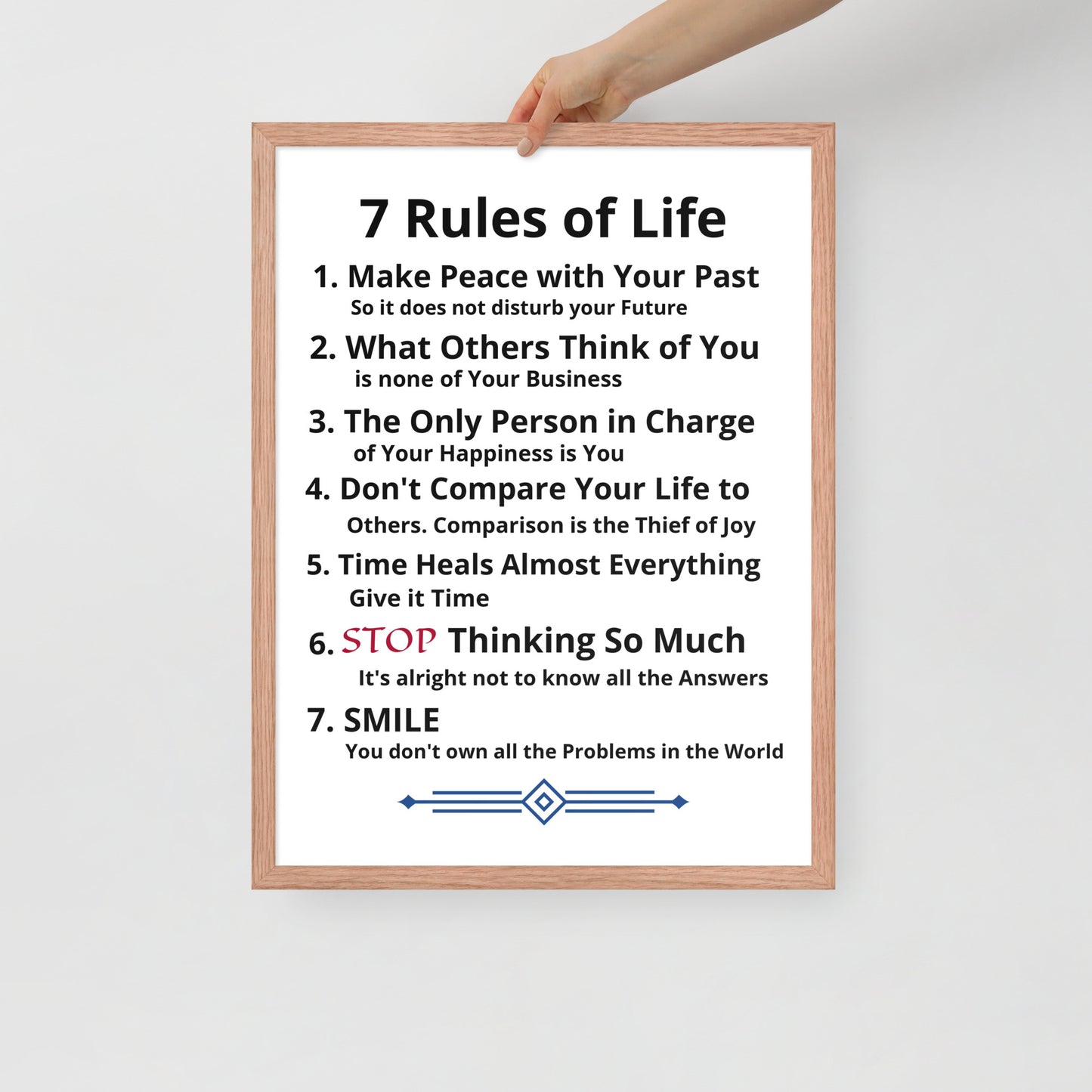 Framed Rules of Life Poster