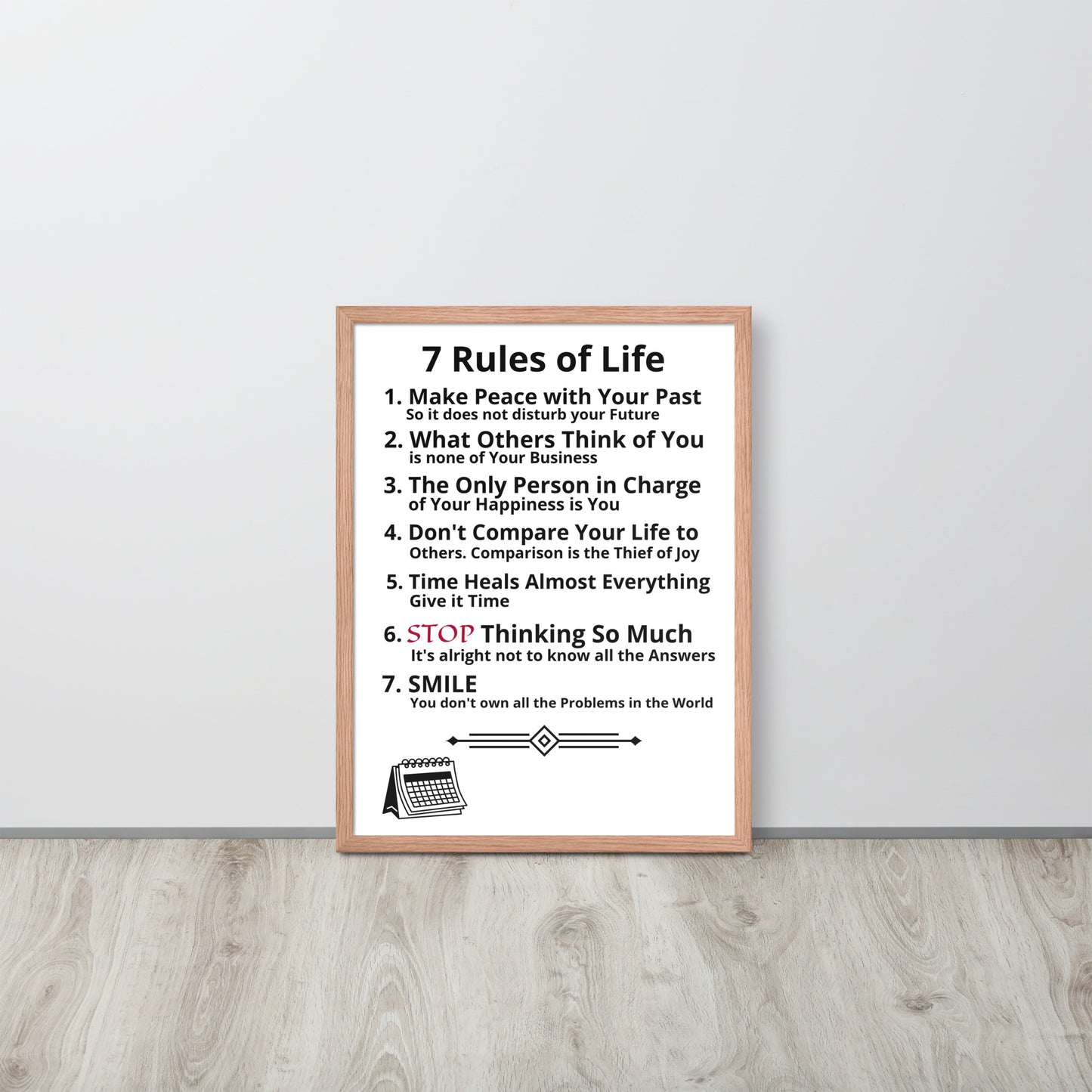 Framed Rules of Life Poster