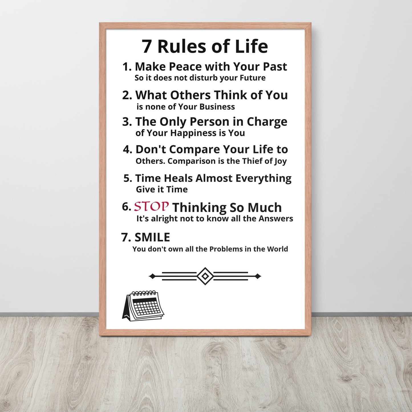 Framed Rules of Life Poster