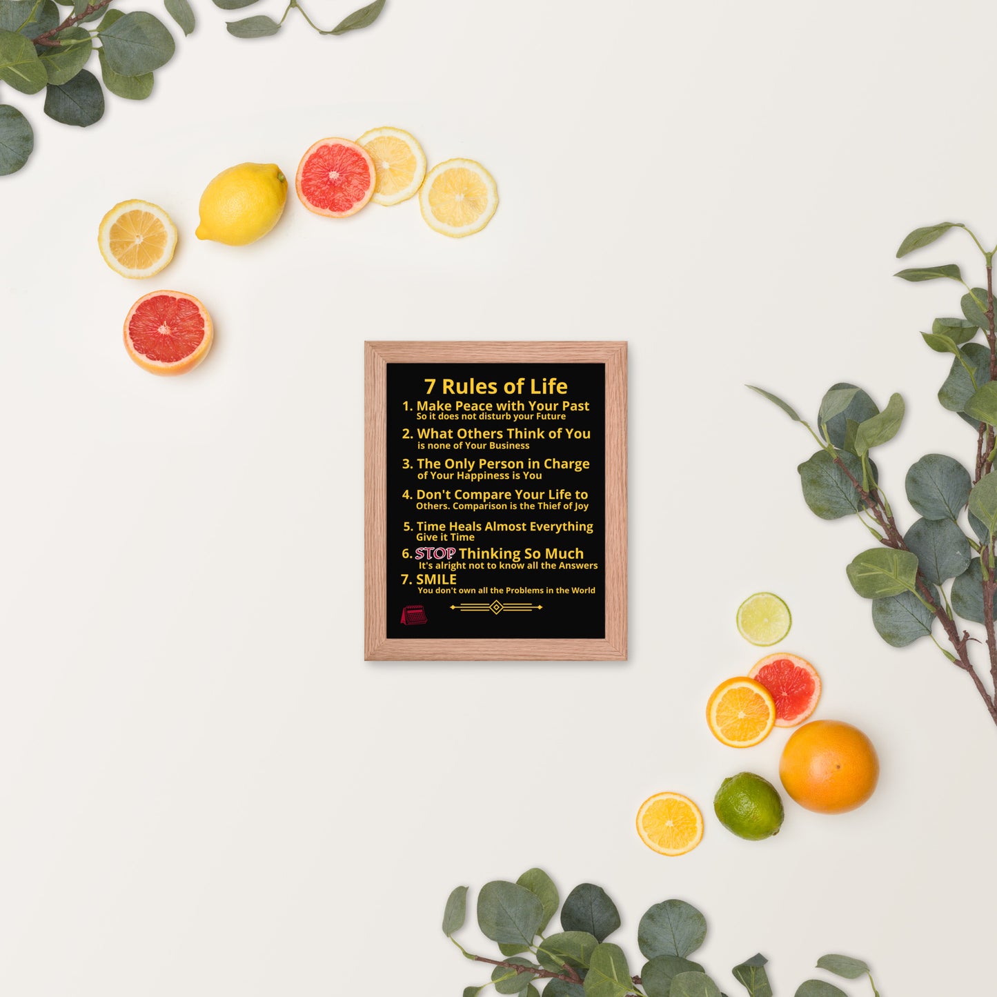 Framed Rules of Life Poster