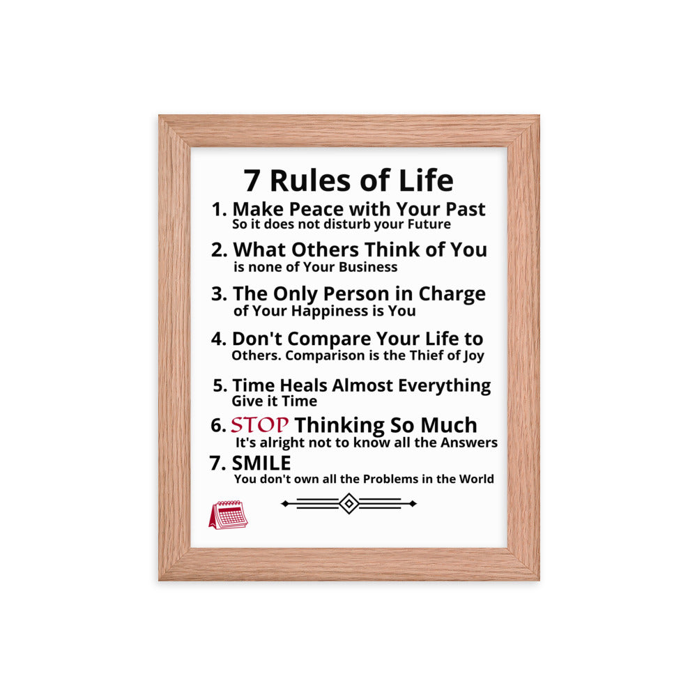 Framed Rules of Life Poster