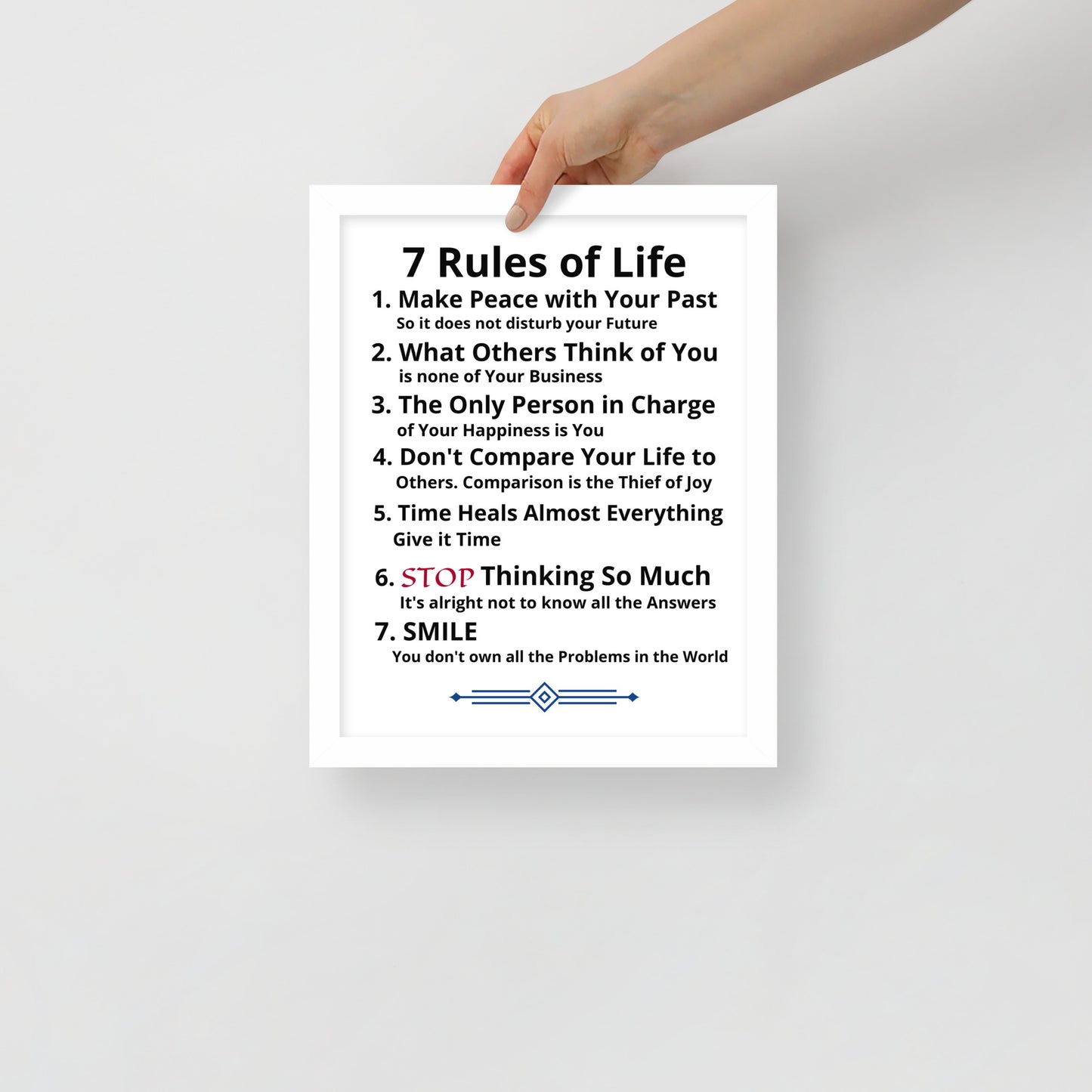 Framed Rules of Life Poster