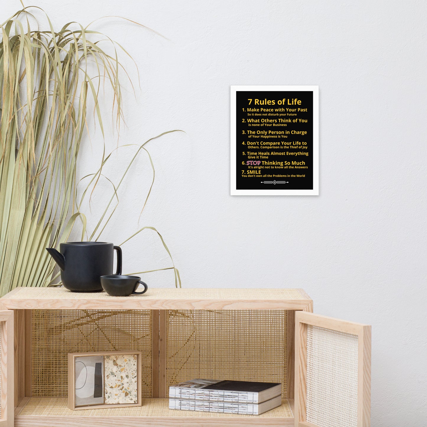 Framed Rules of Life Poster