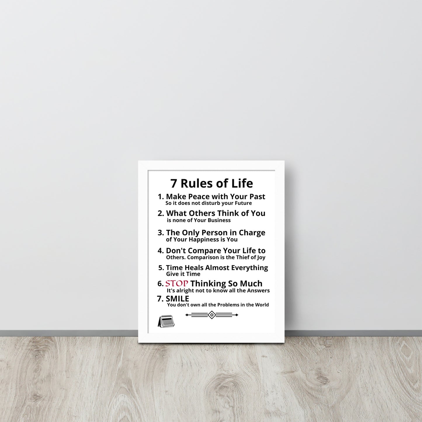Framed Rules of Life Poster