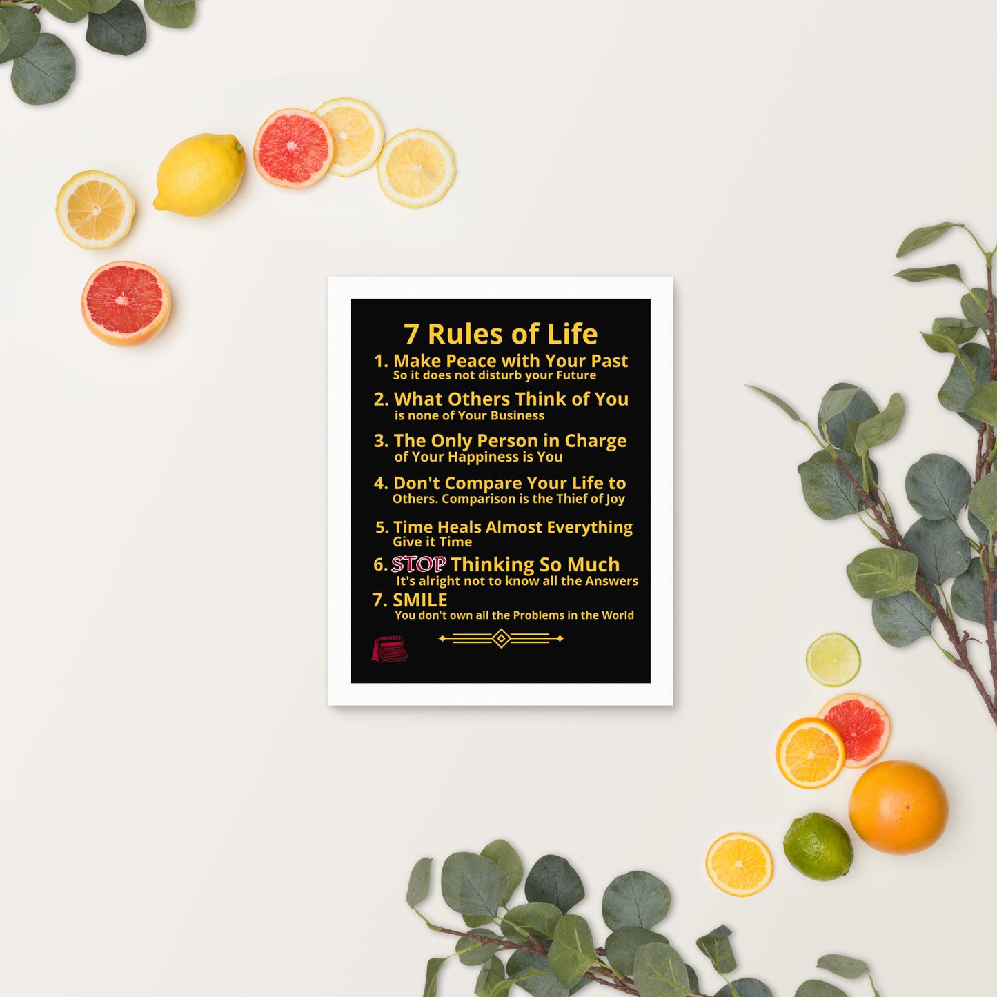 Framed Rules of Life Poster