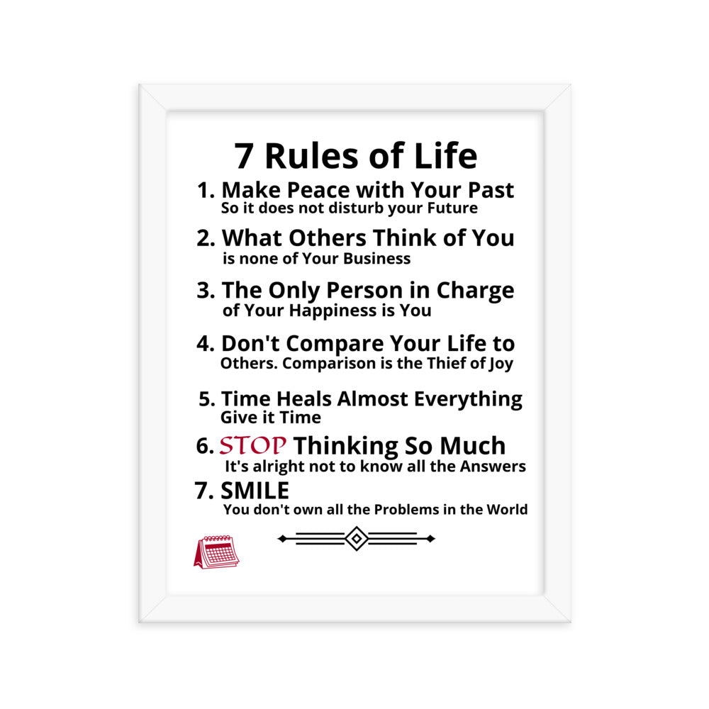 Framed Rules of Life Poster