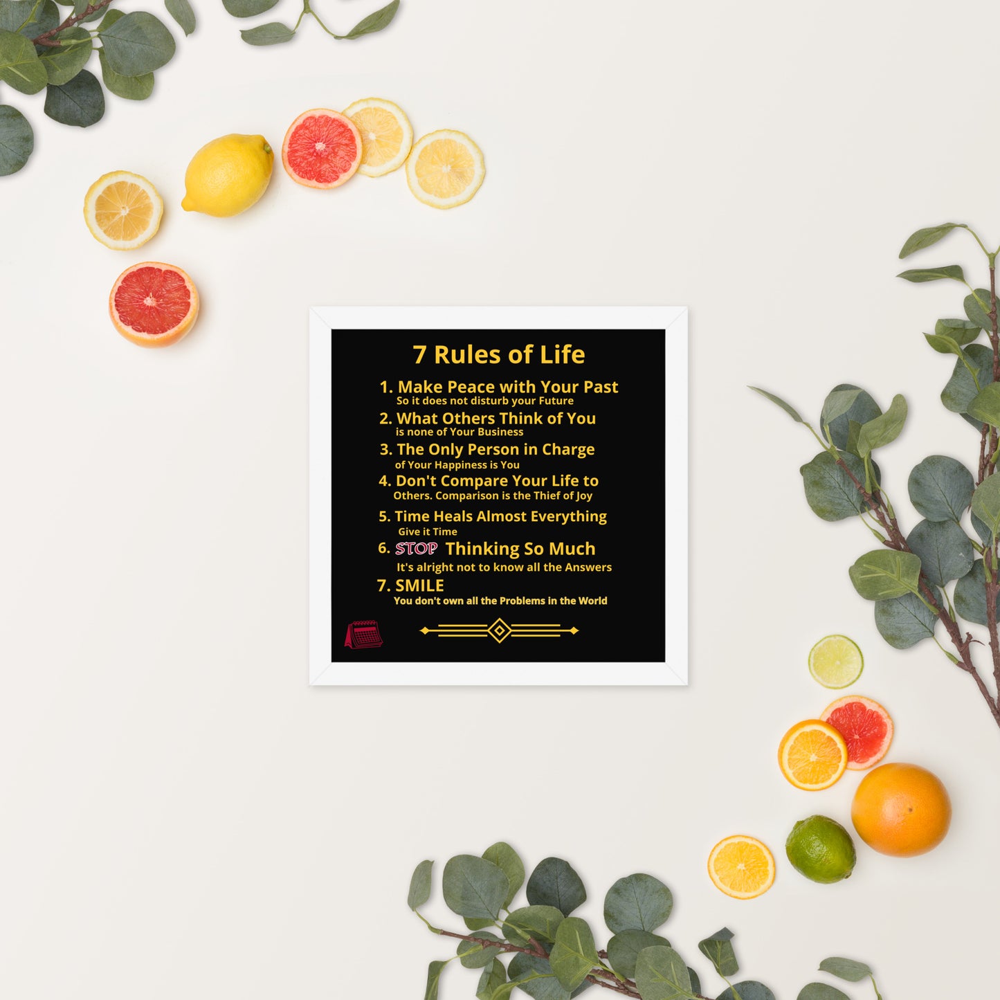 Framed Rules of Life Poster