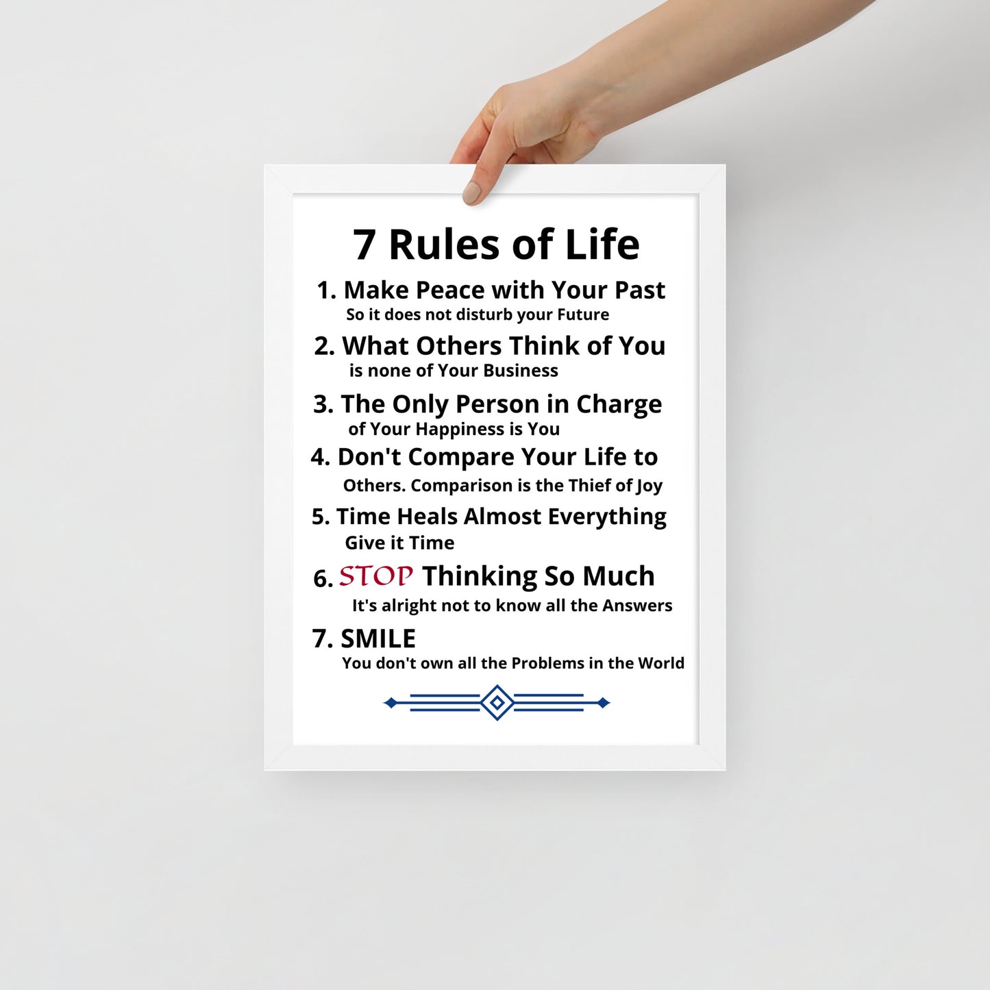 Framed Rules of Life Poster
