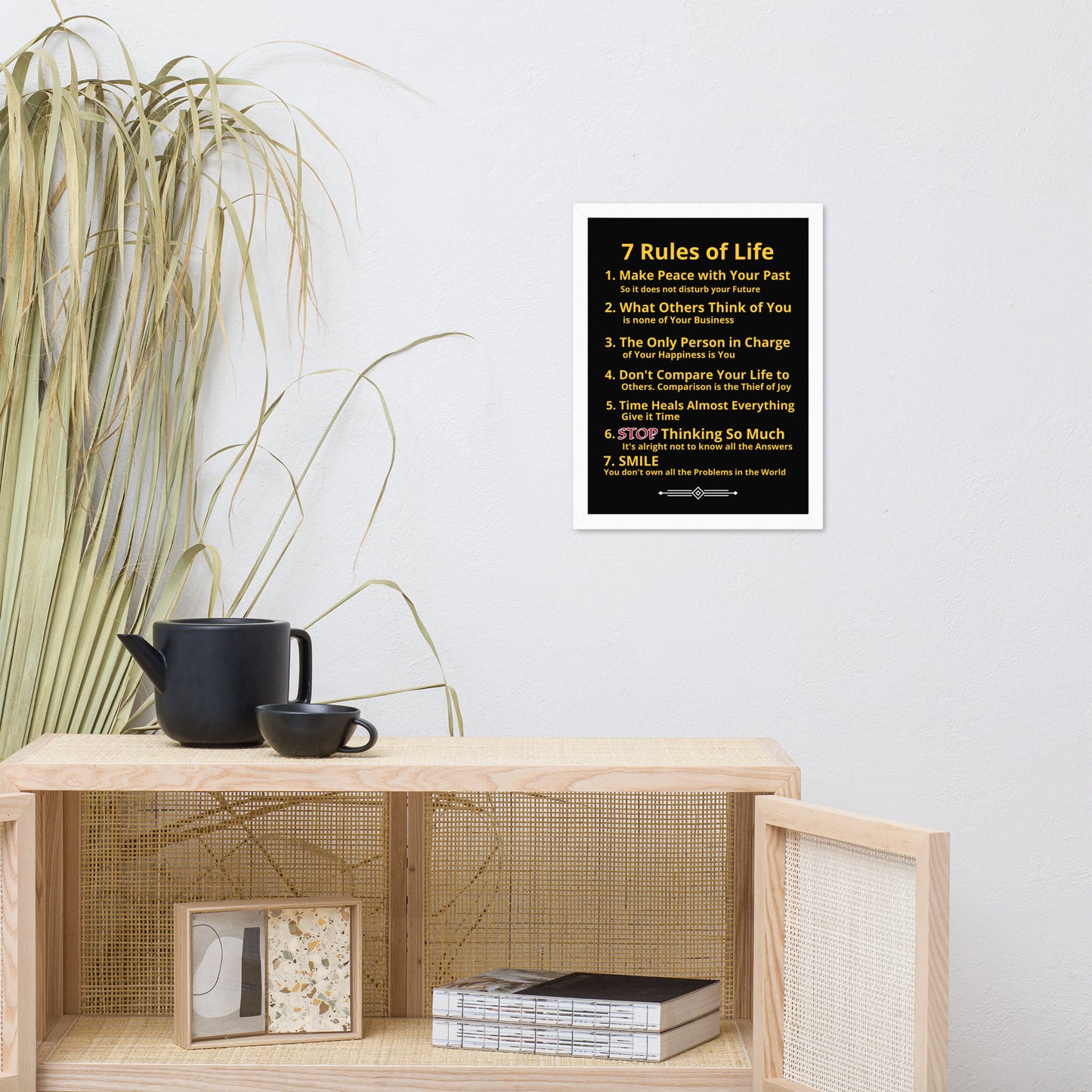 Framed Rules of Life Poster