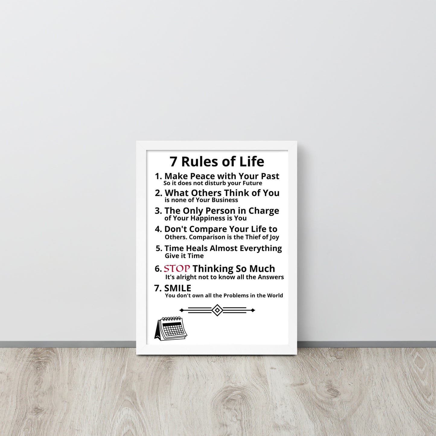 Framed Rules of Life Poster
