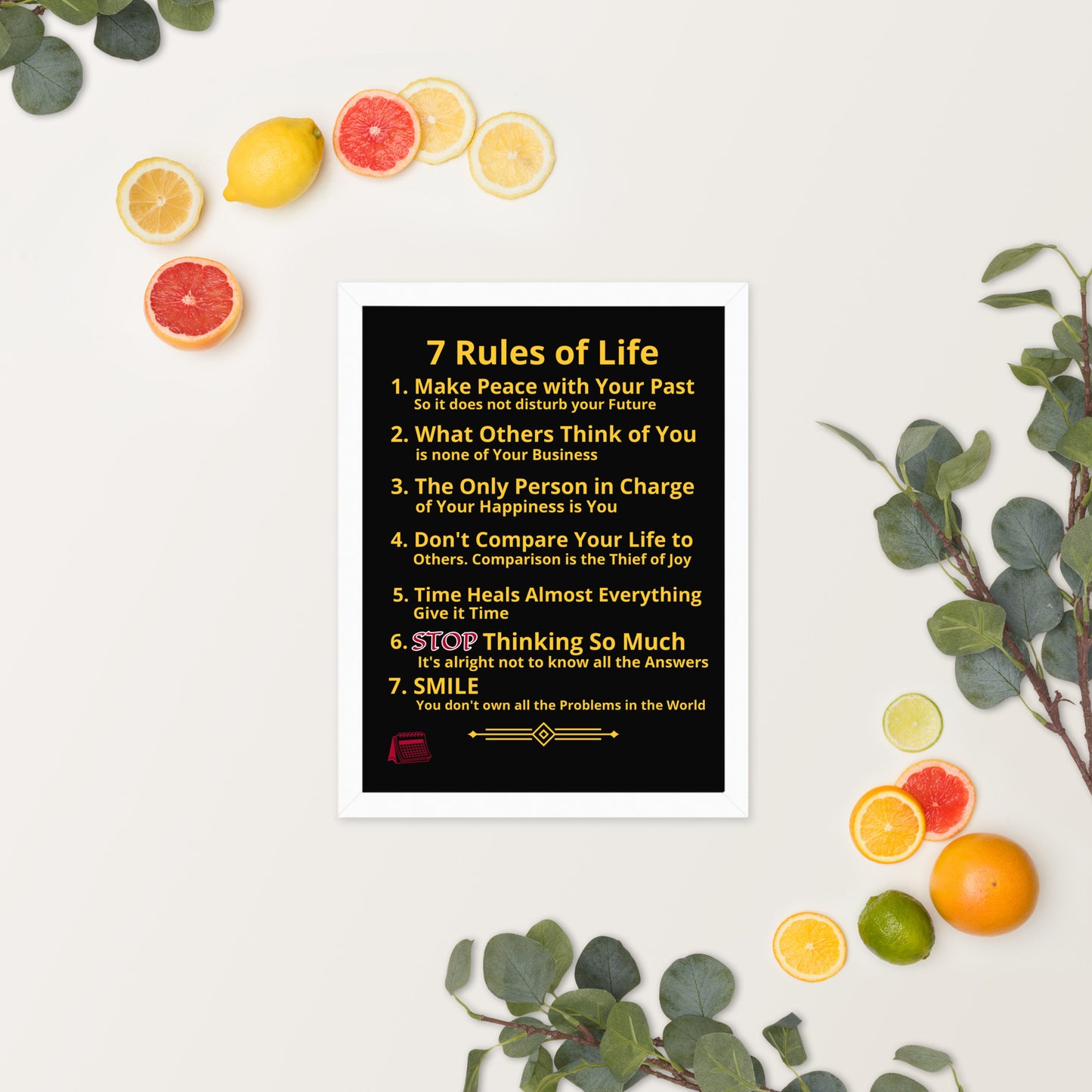 Framed Rules of Life Poster