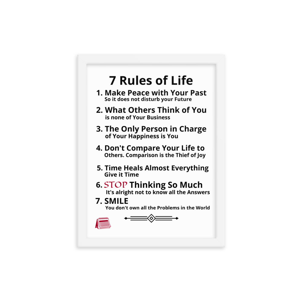 Framed Rules of Life Poster
