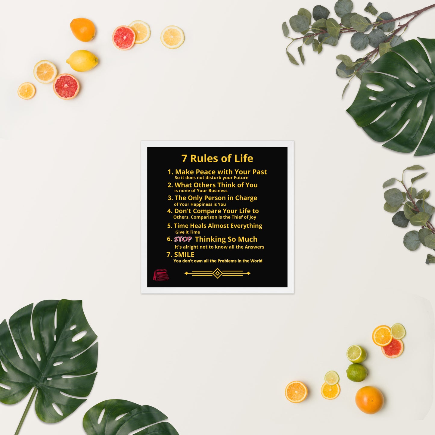 Framed Rules of Life Poster