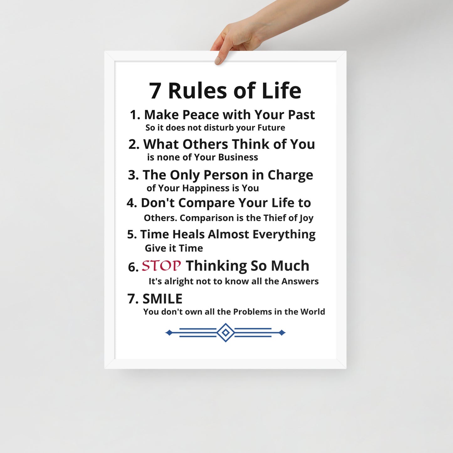 Framed Rules of Life Poster